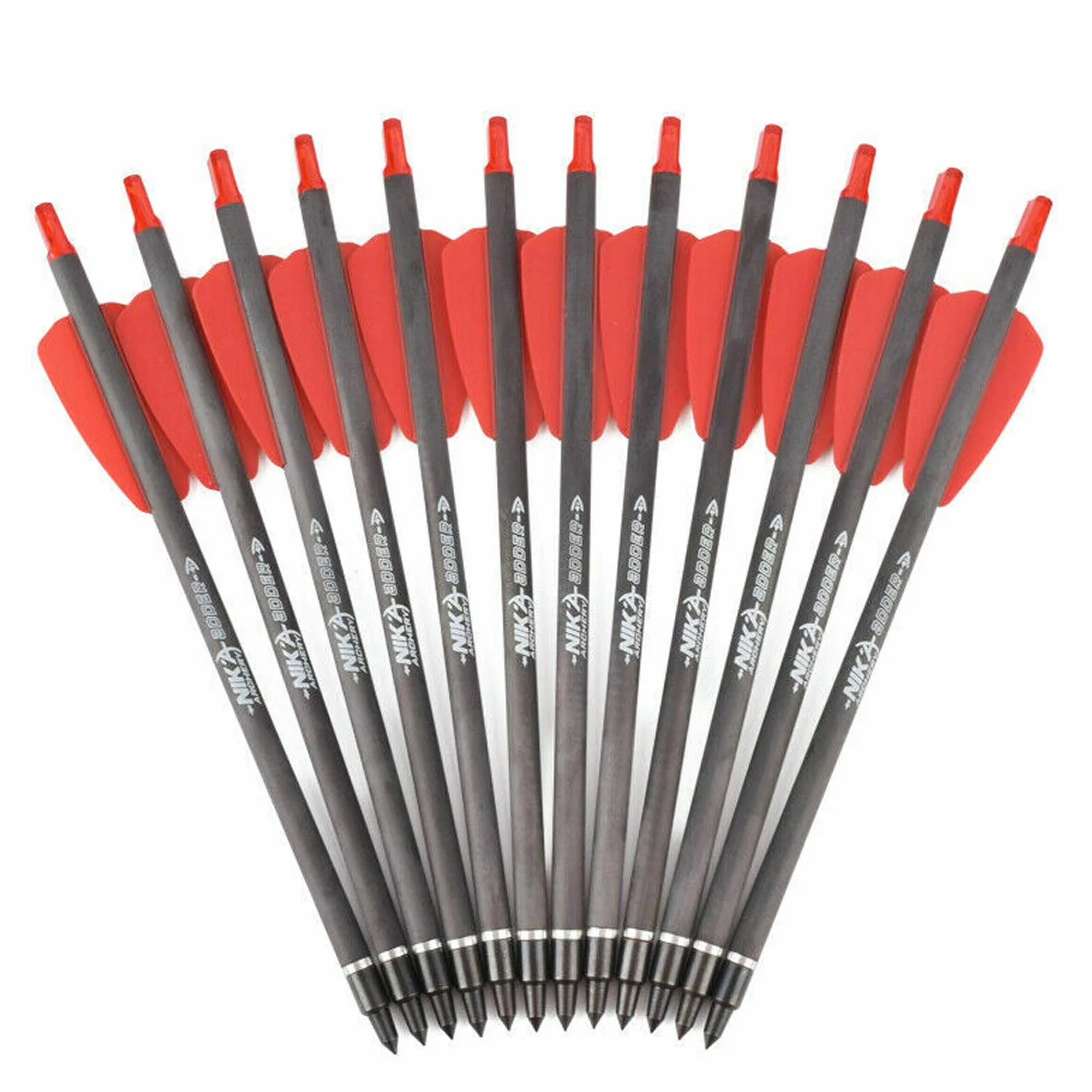 7.5 "Pouces R9 arbalète boulons flèches en Carbone 2" palettes Rouges avec tête Large 100grain pour la Chasse tir ciblage