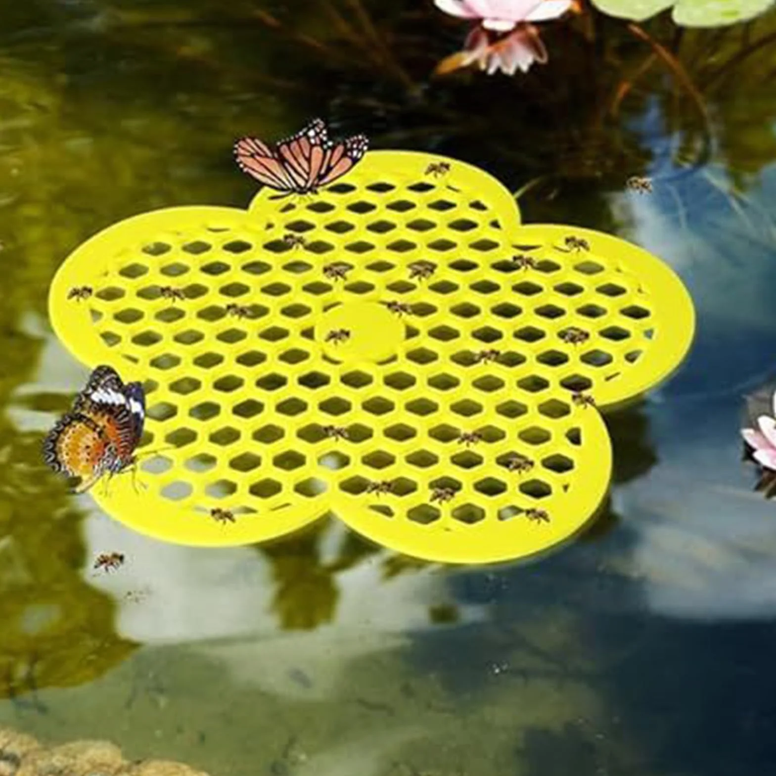 Abreuvoir pour Abeilles en Forme de Fleur 20 cm, Station d'Arrosage et Mangeoire à Papillons pour Jardin