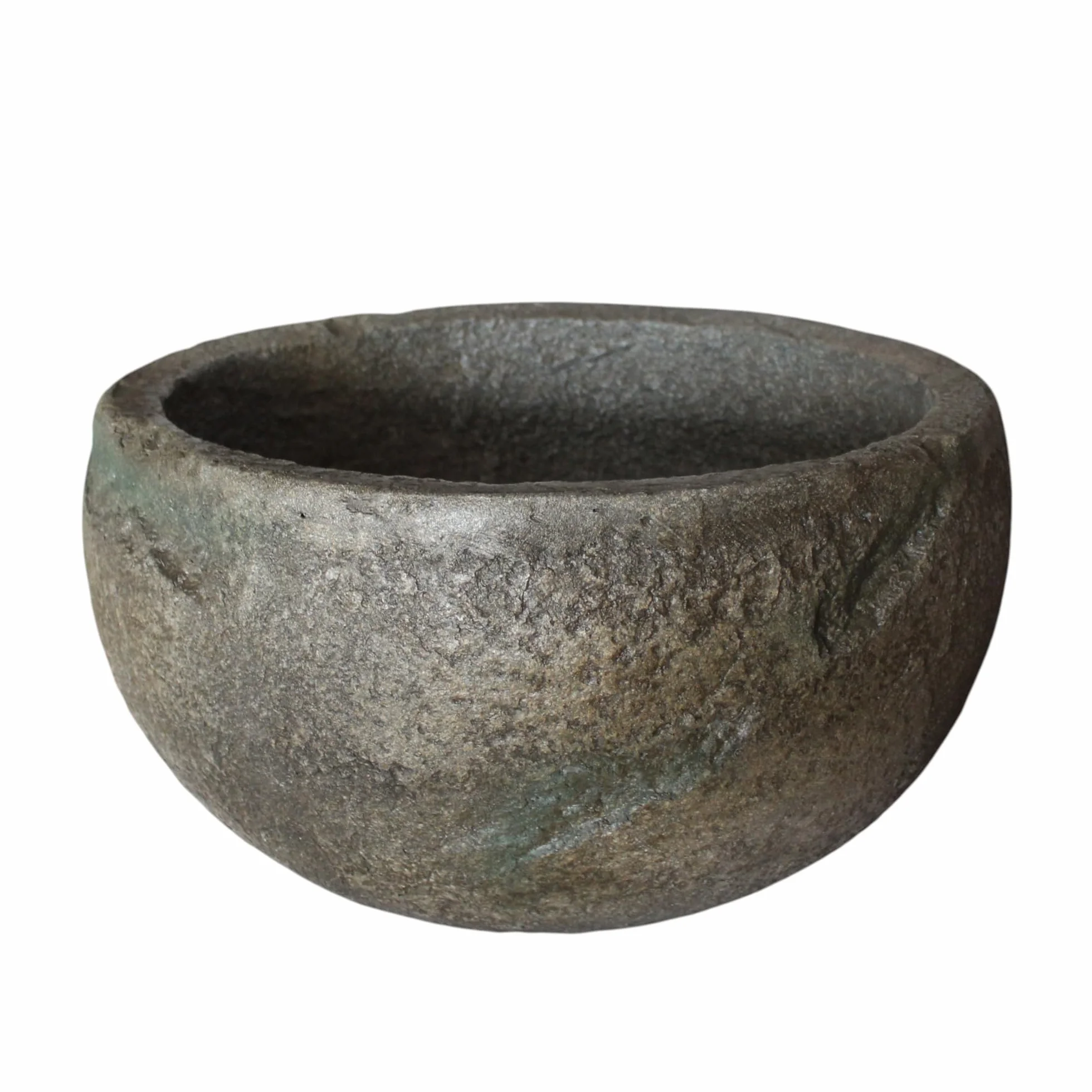 Arnusa Petit bassin rond 50 cm polyrésine aspect pierre - Mini étang décoratif jardin terrasse