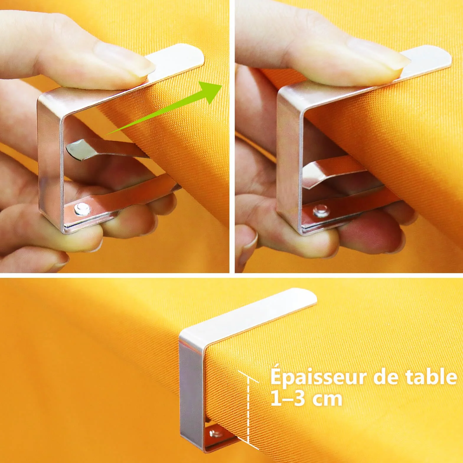 Blooven Pinces à Nappe 8 Pièces Acier Inoxydable Anti-Glissant pour Tables 1-3 cm