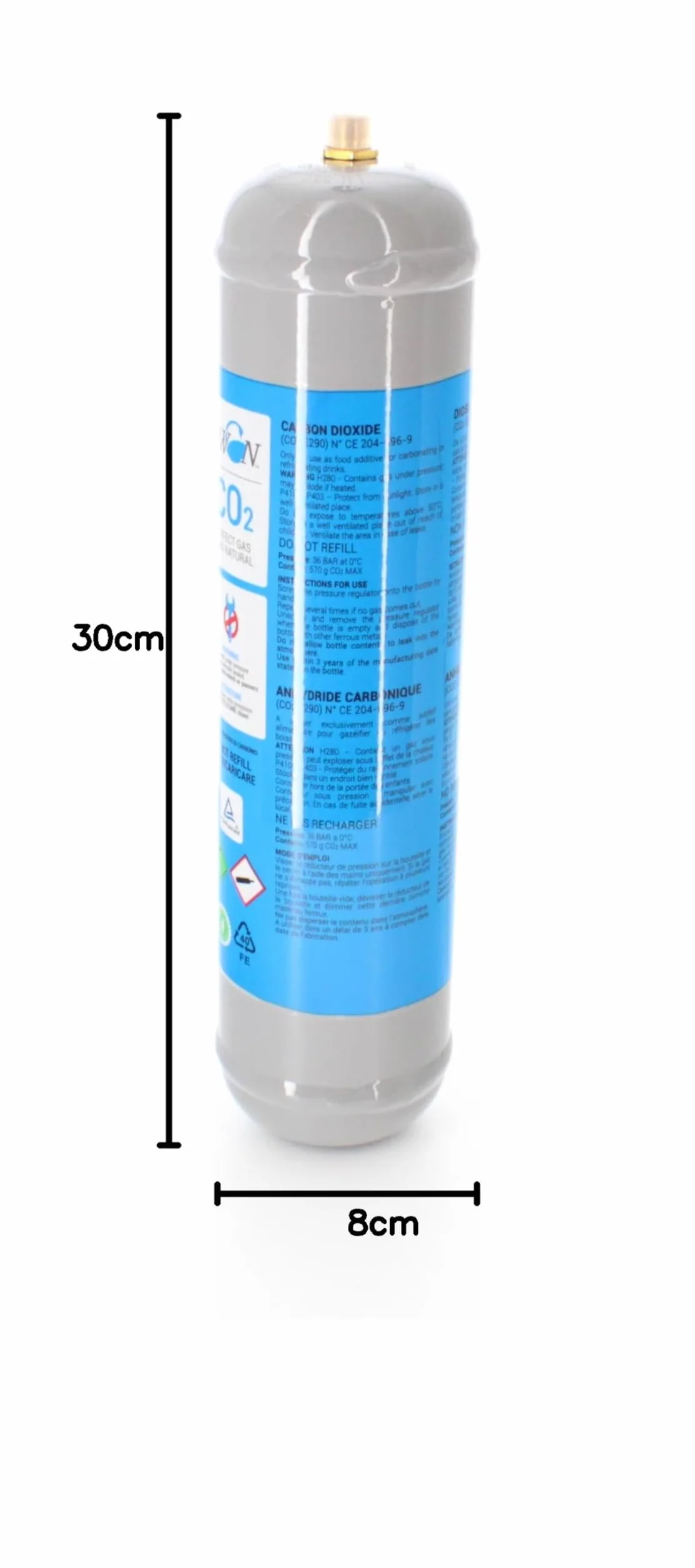 Swan Lot de 3 bouteilles de CO2 600 g E290 alimentaire M11 x 1 pour gazeuse compatible universel certifié TUV