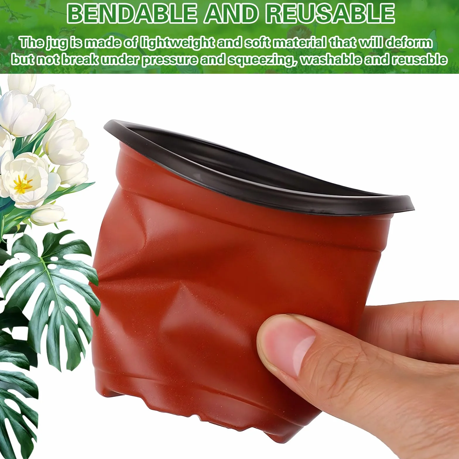 Pot de Fleur Plastique 10cm avec 100 Étiquettes, Pot Semis Réutilisable pour Plantation Intérieure et Extérieure