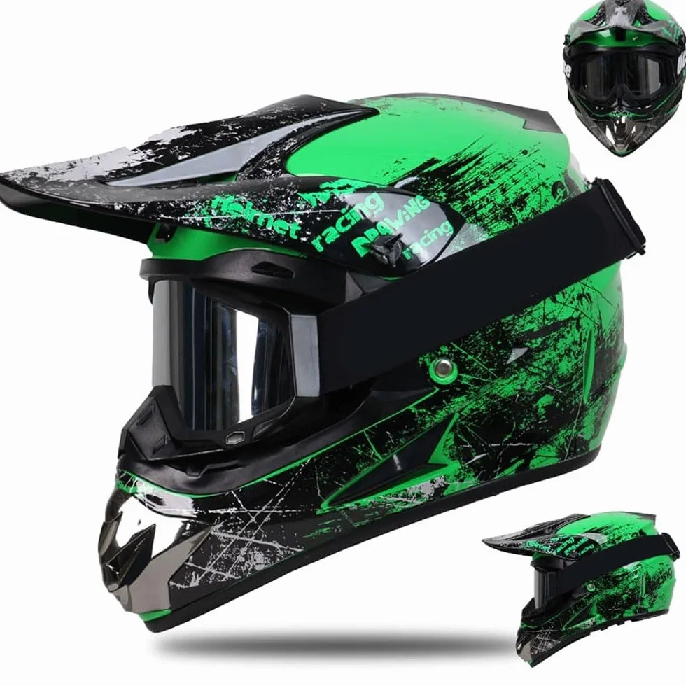 Casque Homologué Dot pour Jeunes Garçons et Filles 5-14 Ans Quad BMX MX