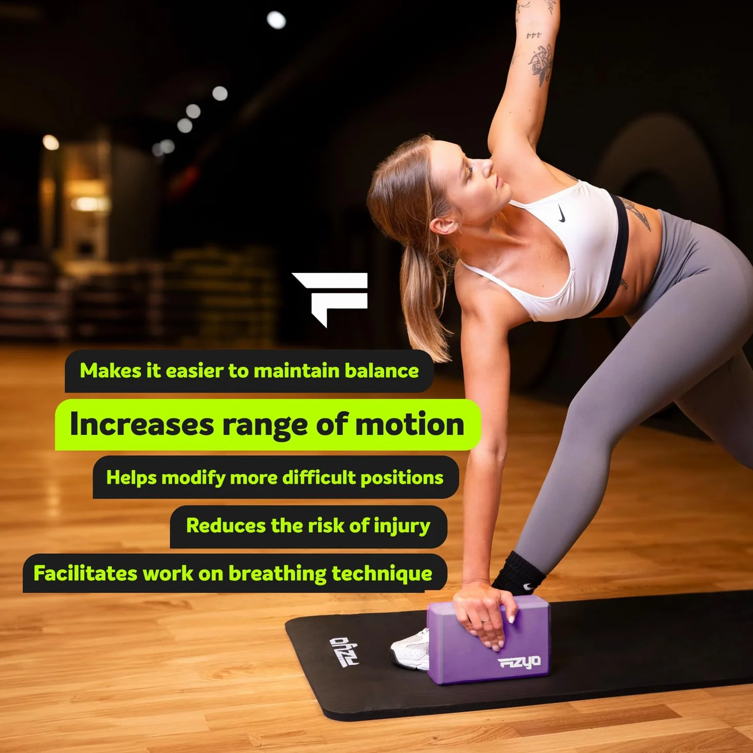 Fizyo Bloc de Yoga 2 Pièces Antidérapant en Mousse EVA 23x7x15 cm Cubes Yoga pour Pilates Fitness et Étirement Blocs Yoga Stables pour Équilibre Soutien et Souplesse Couleur