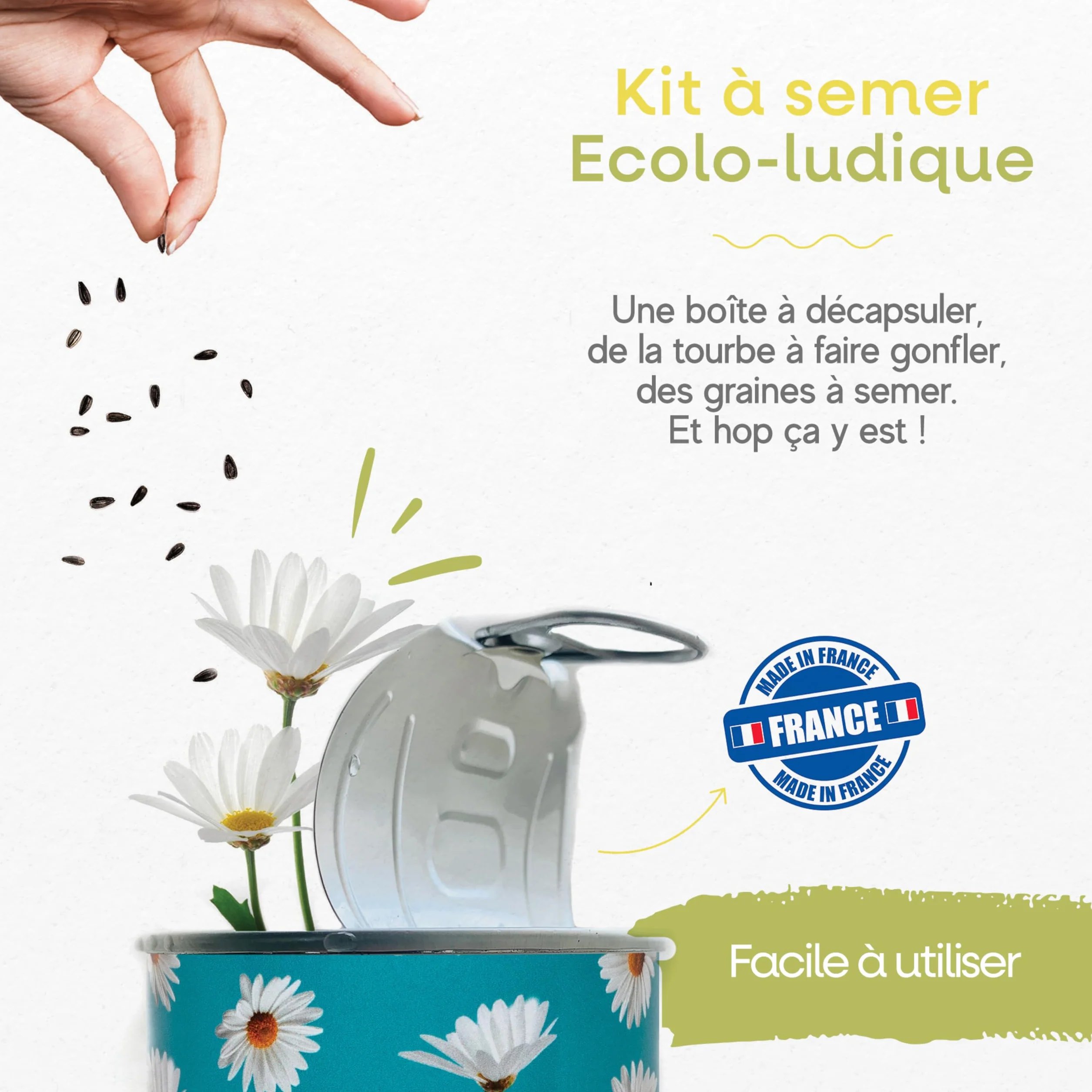 Mauvaises Graines Kit de Plantes à Semer en Boîte Cadeau Original Fabriqué en France