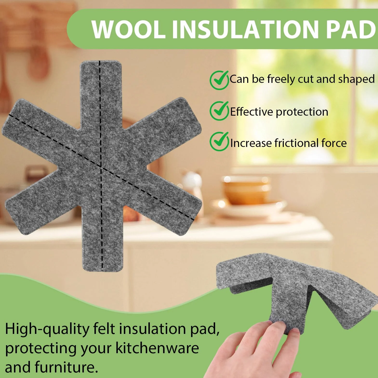 Protège Poêle 20cm en Feutre Lot de 10, Protection Casserole Anti-Rayures Tapis Épais Lavable