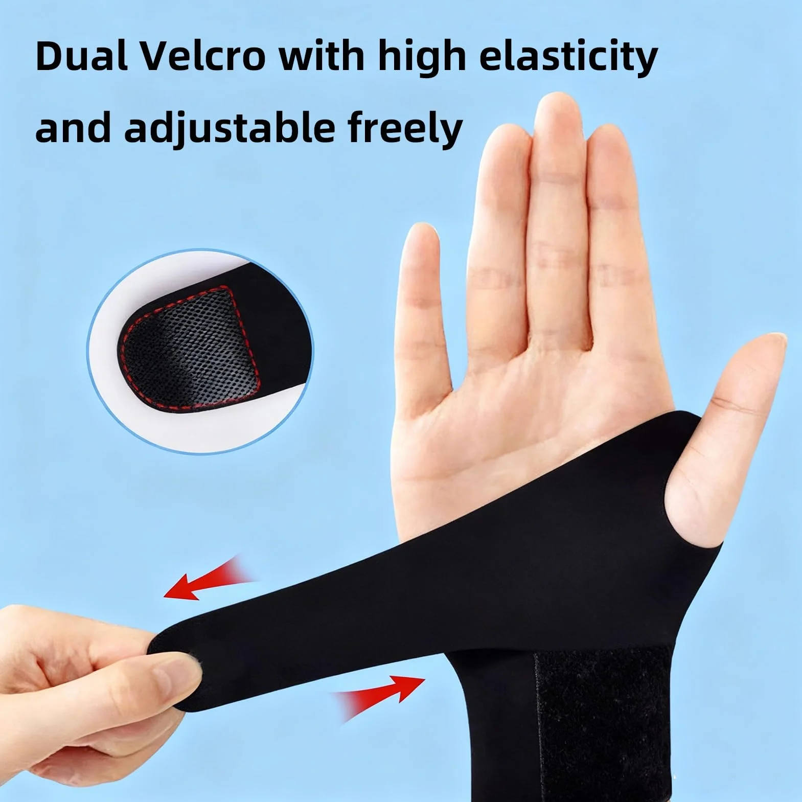 2PCS Attelle Poignet Fine, Orthese Poignet Gauche et Droit, Bandage & Maintien Poignet Respirant pour Tendinite, Canal Carpien, Sport, Travail, Sommeil (Noir)
