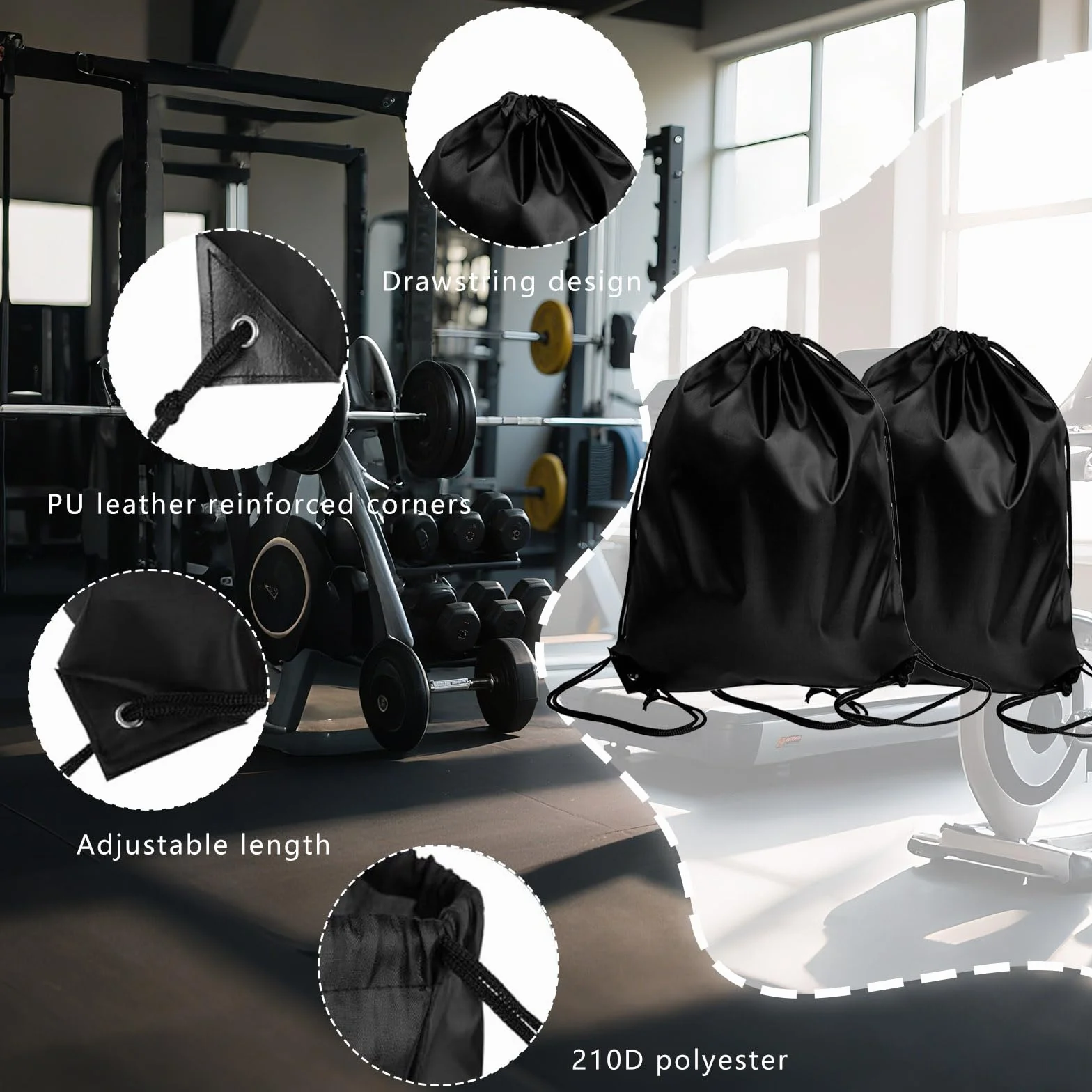Drawstring Backpack 5 Stück 34x43 cm Fitness-Rucksack für Reisen Outdoor-Sport