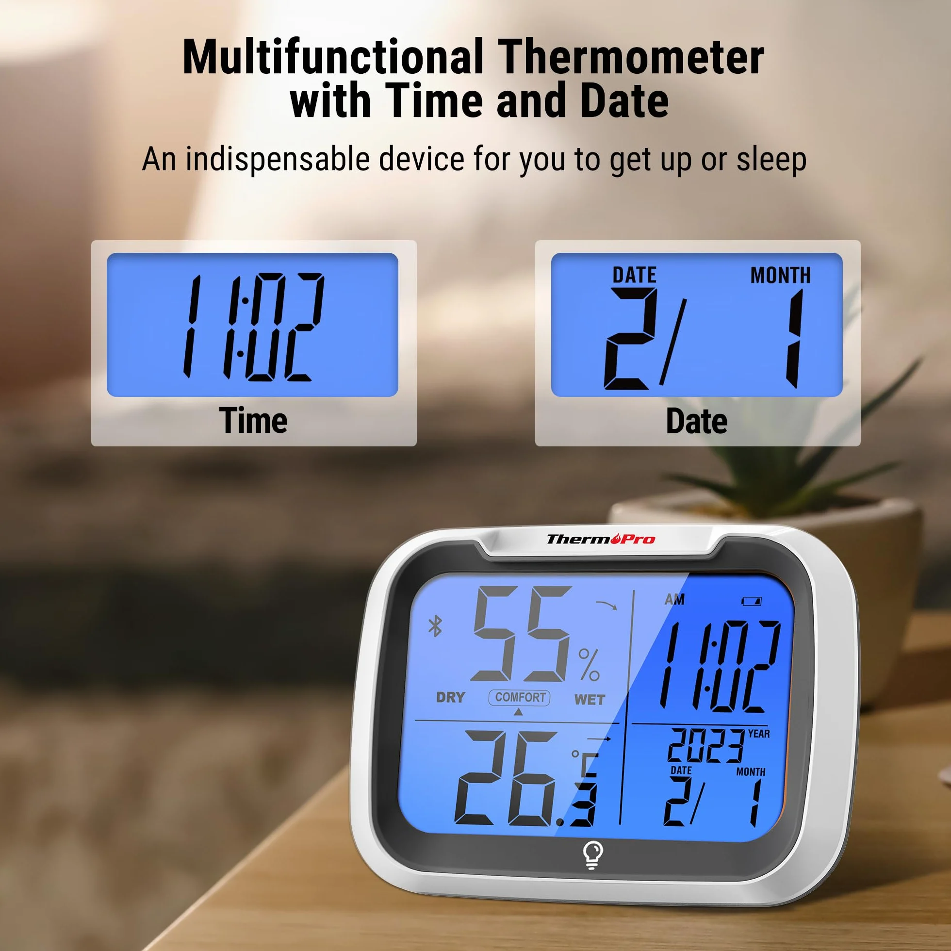 ThermoPro TempPro TP393B Hygromètre numérique Bluetooth Thermomètre d'ambiance maison température humidité