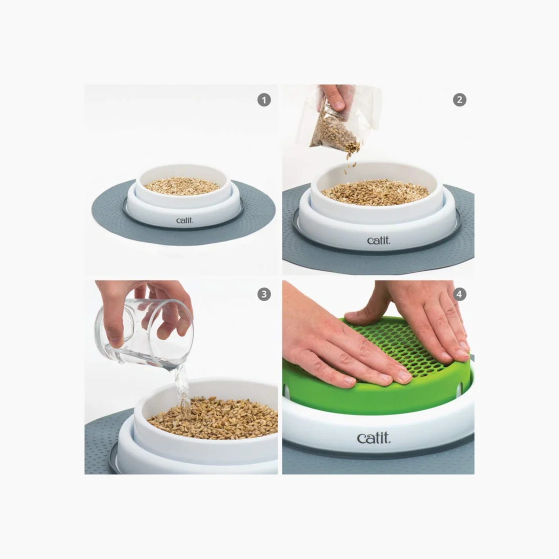Catit Kit Herbe à Chat 3 Pièces