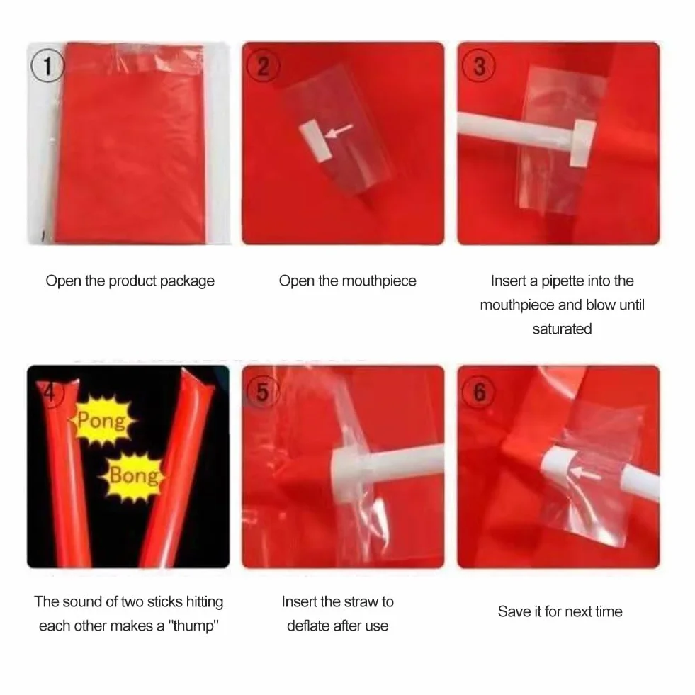 Bâtons Gonflables Cheerleading 20 PCS pour Événements Sportifs
