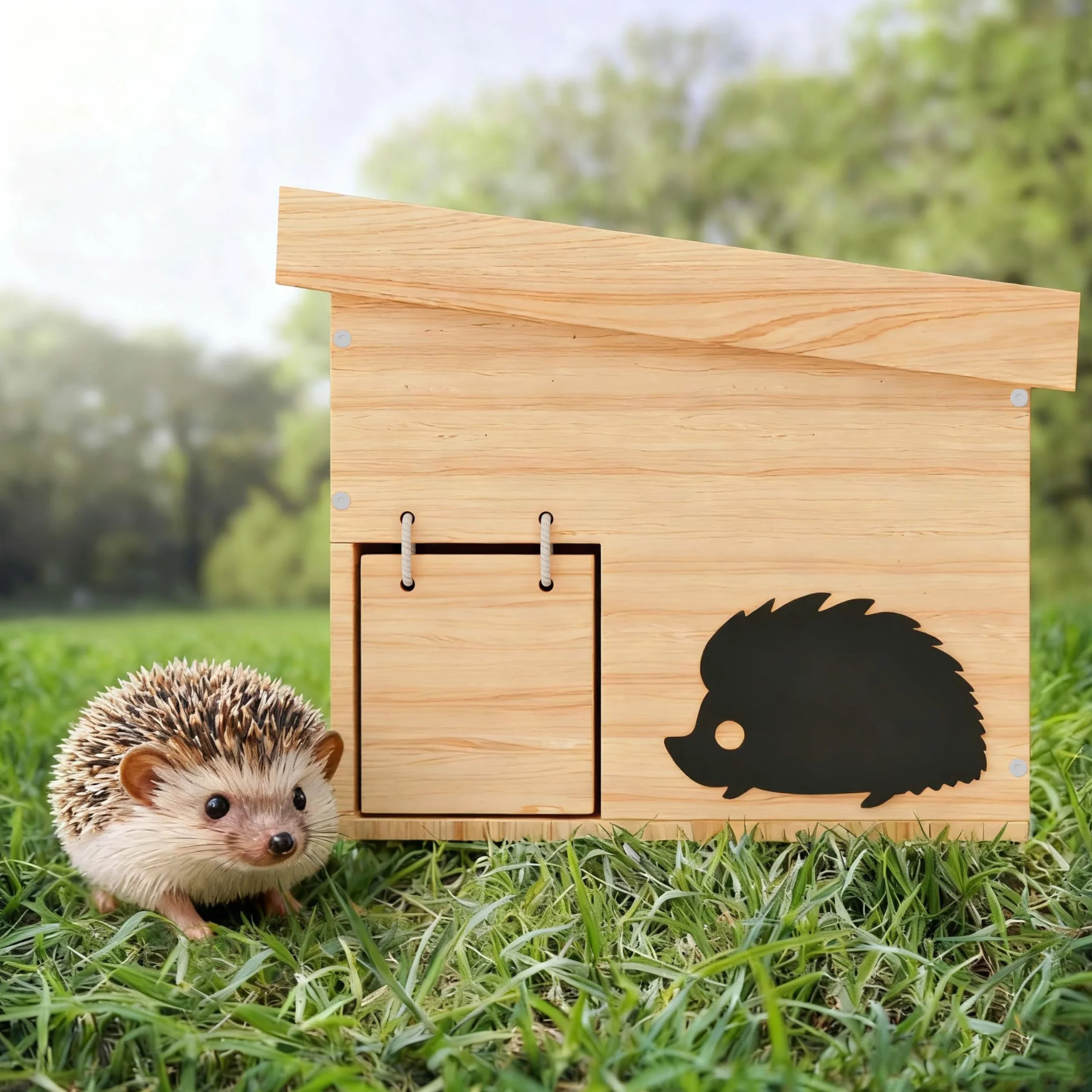Maison pour hérisson en Bois avec Sol Résistant à l'hiver et aux intempéries Kit de Construction (hêtre)