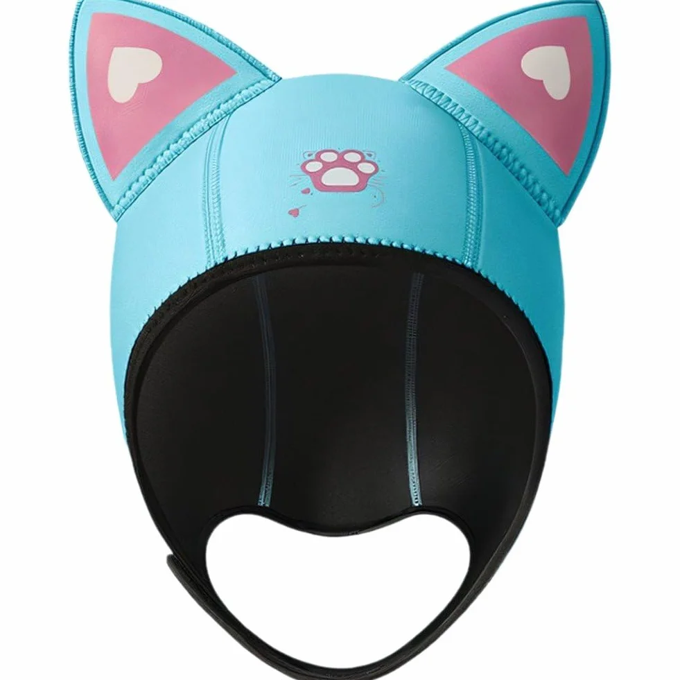 Chapeau De Plongée avec Oreilles De Chat 3mm, Capuche De Plongée sous-Marine en Néoprène Épaissie, Casquette De Voile, Combinaisons pour Le Surf, Le, Les Sports Nautiques