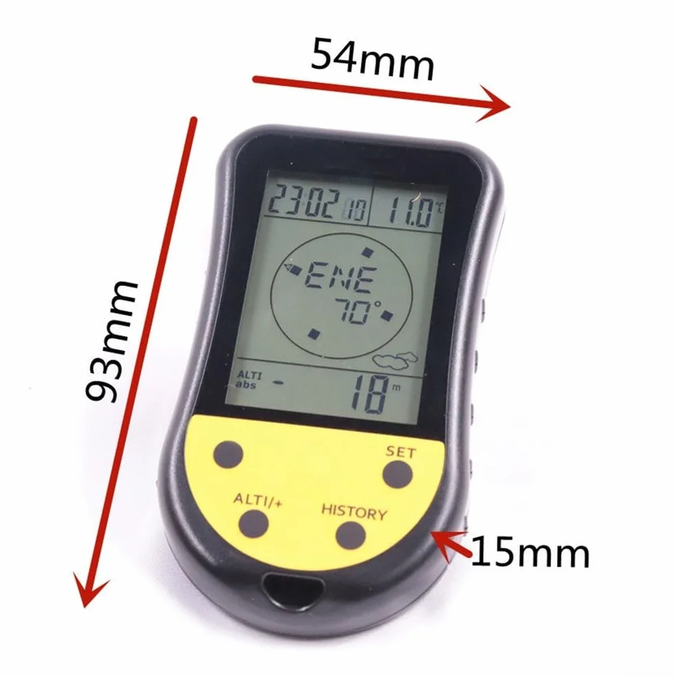 Altimètre numérique pour voiture, altimètre, thermomètre hygromètre, écran LCD rétroéclairé, altimètre numérique pour camping en plein air