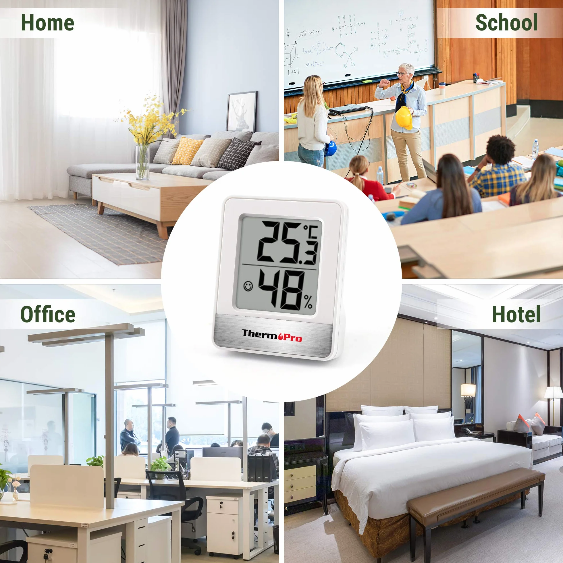 ThermoPro TP49 Petit Hygromètre Numérique Thermomètre Intérieur Moniteur Température Humidimètre