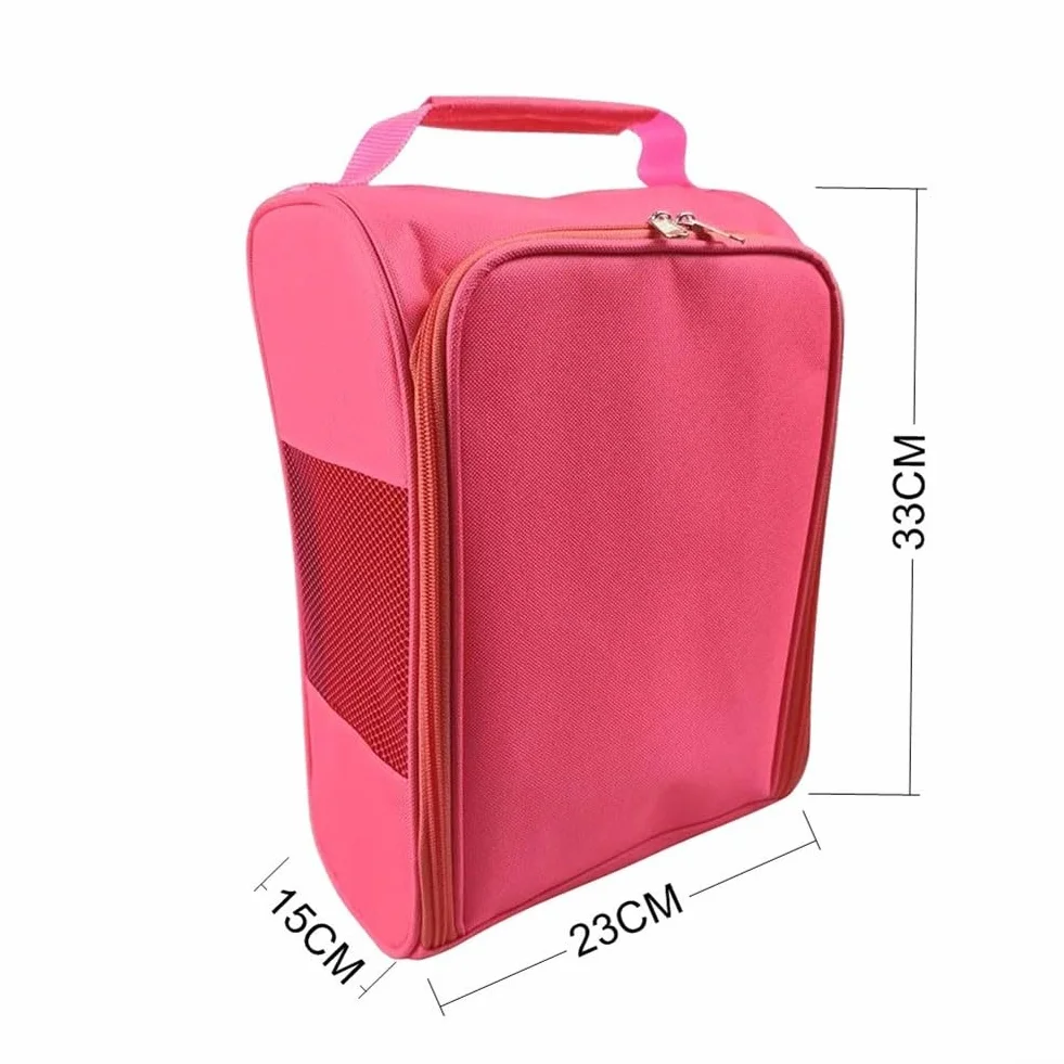 Sac de transport de chaussures de golf en polyester rose