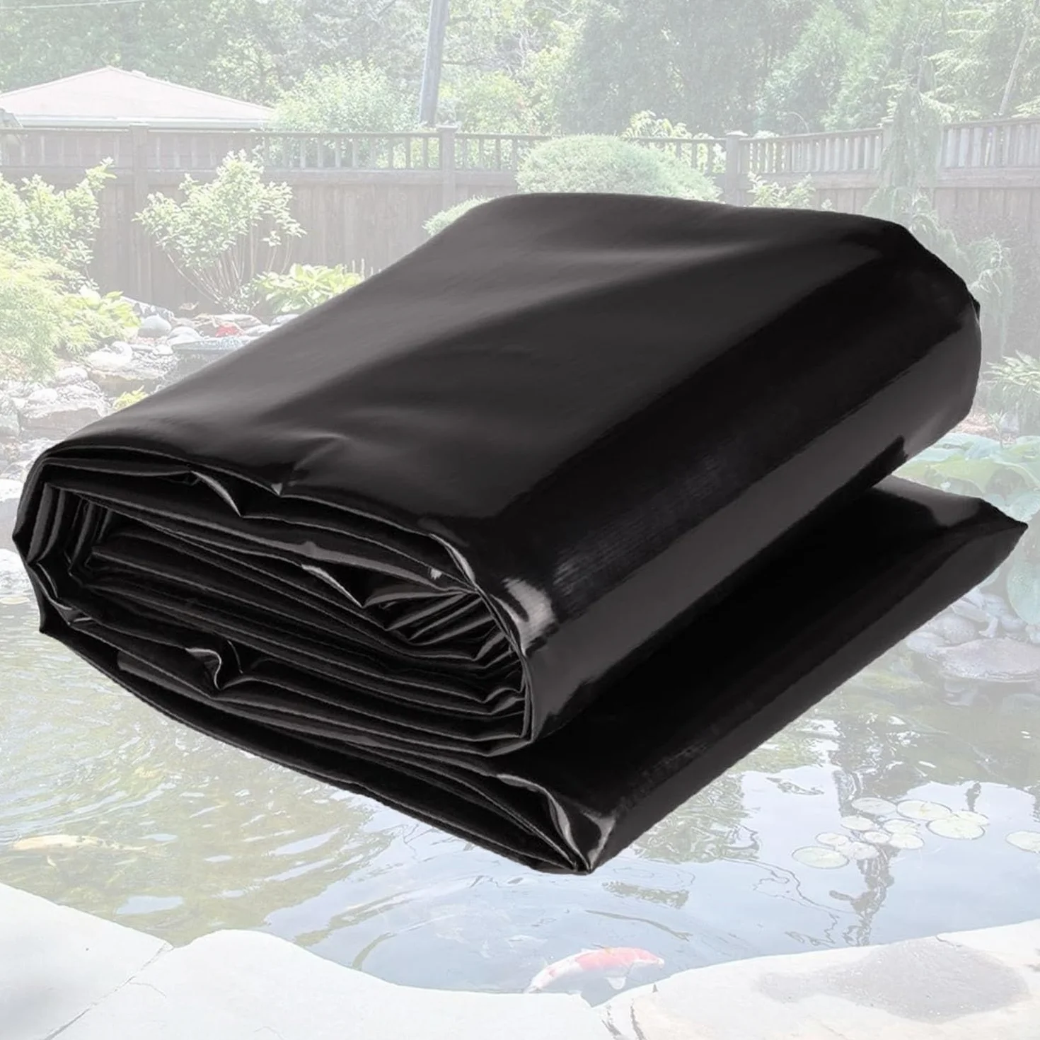 Revêtement de Bassin HDPE 5x8m Pliable Caoutchouc Cascade Étang Poisson