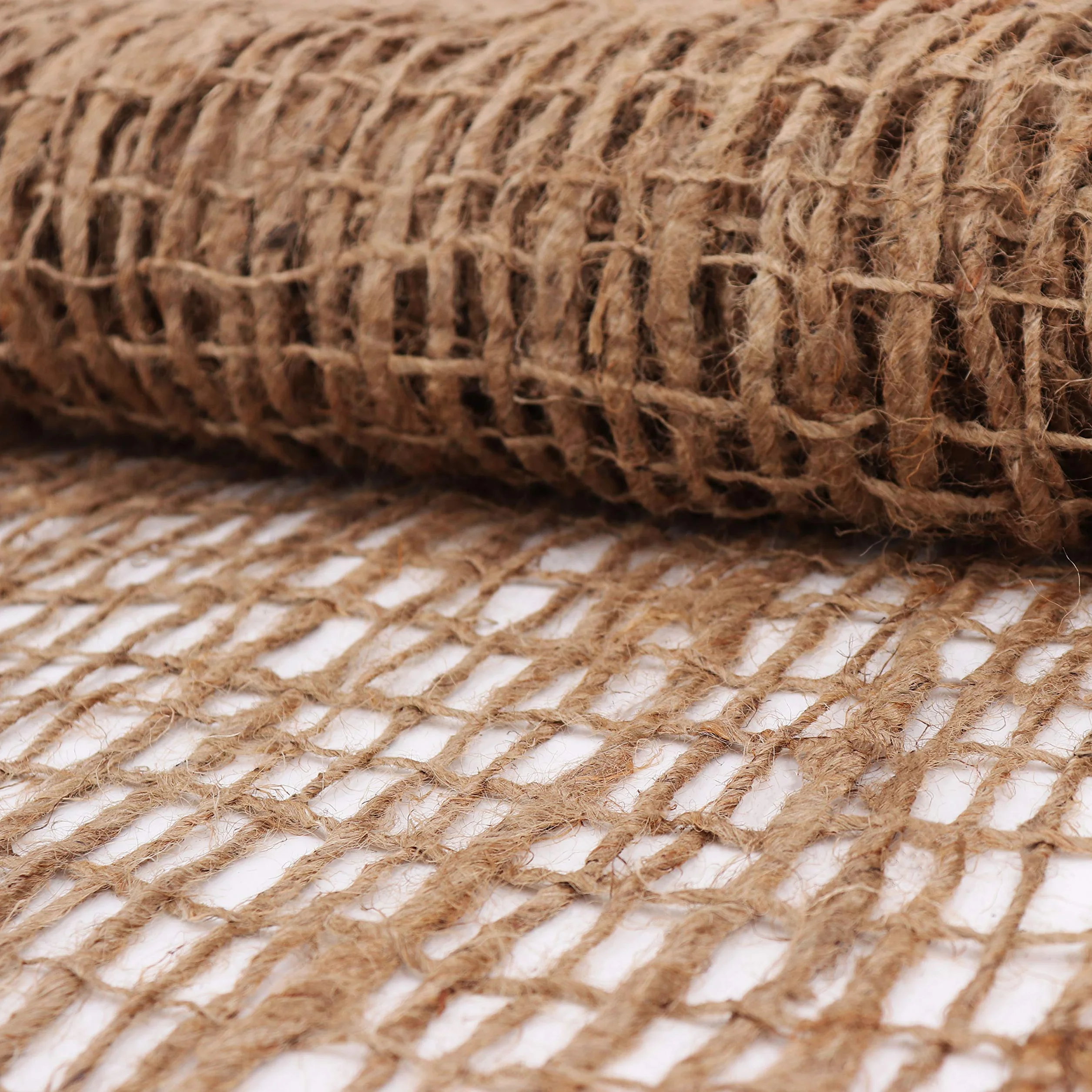 Tapis de sol en toile de jute 1,20 m de large Jute Grosse mailles pour étang Sécurité pente 5m