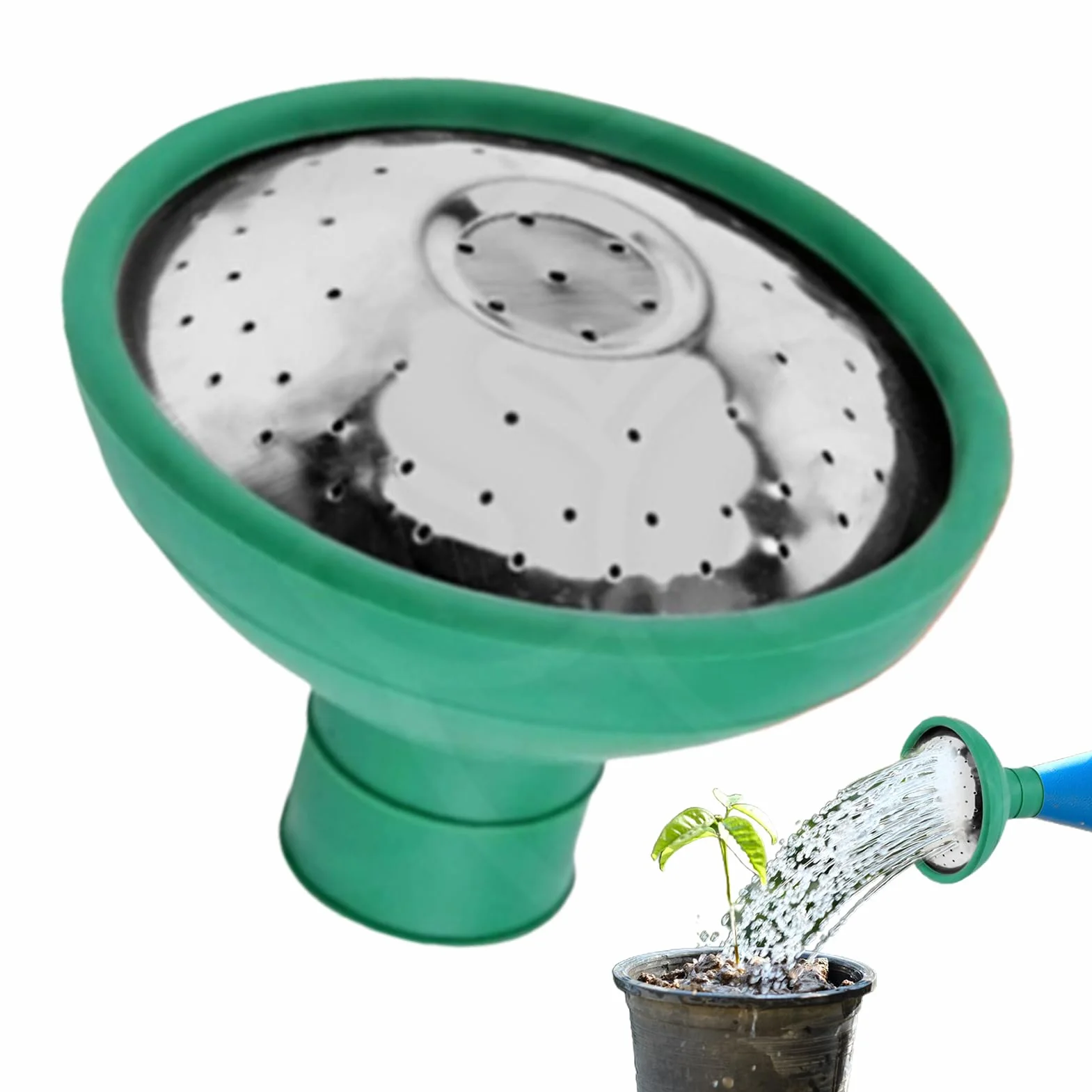 Tête d'arrosage en acier inoxydable pour arrosoir de jardin multifonctionnel