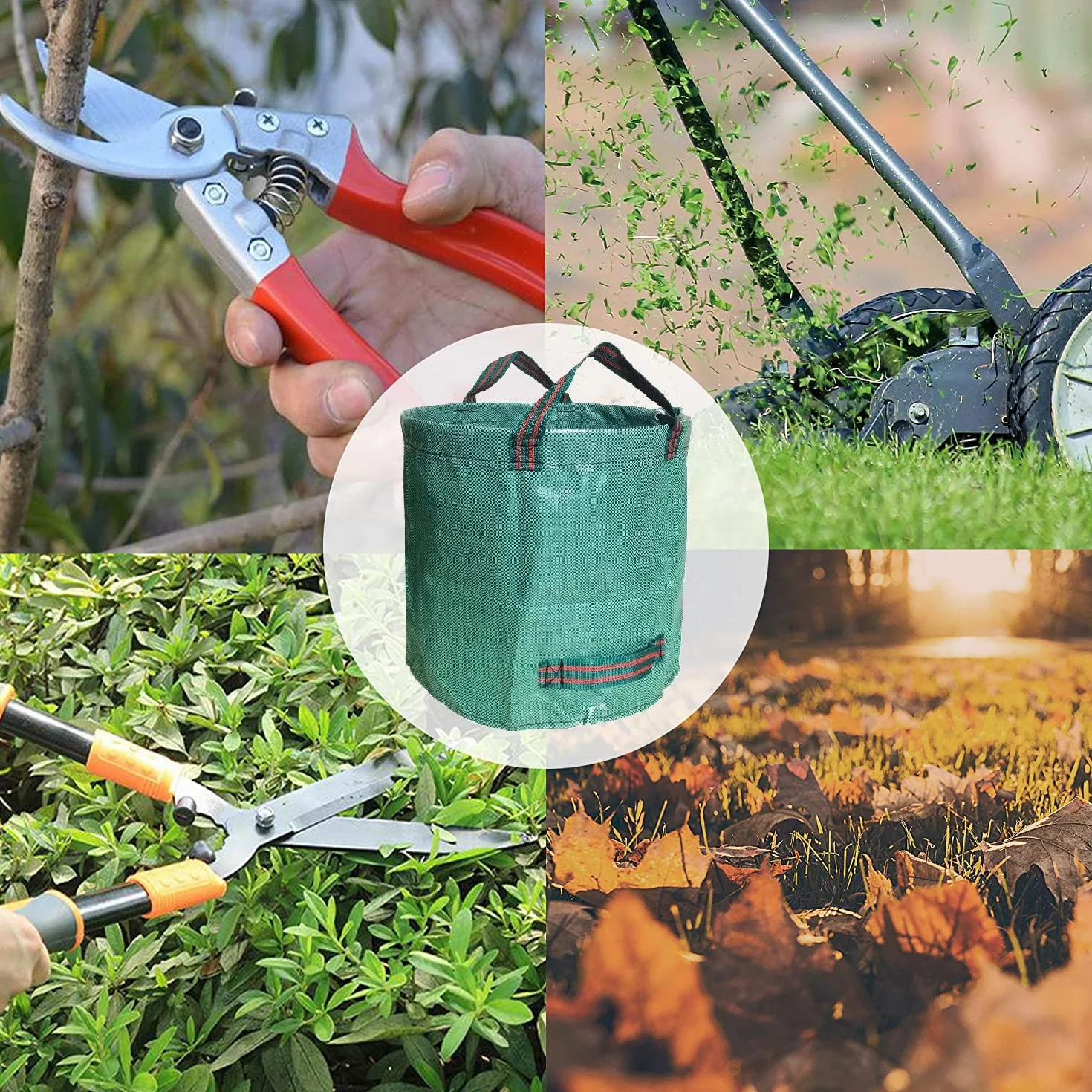 Sacs de Jardin 272L Lot de 3 - Poubelle Résistants PP Robuste Vert