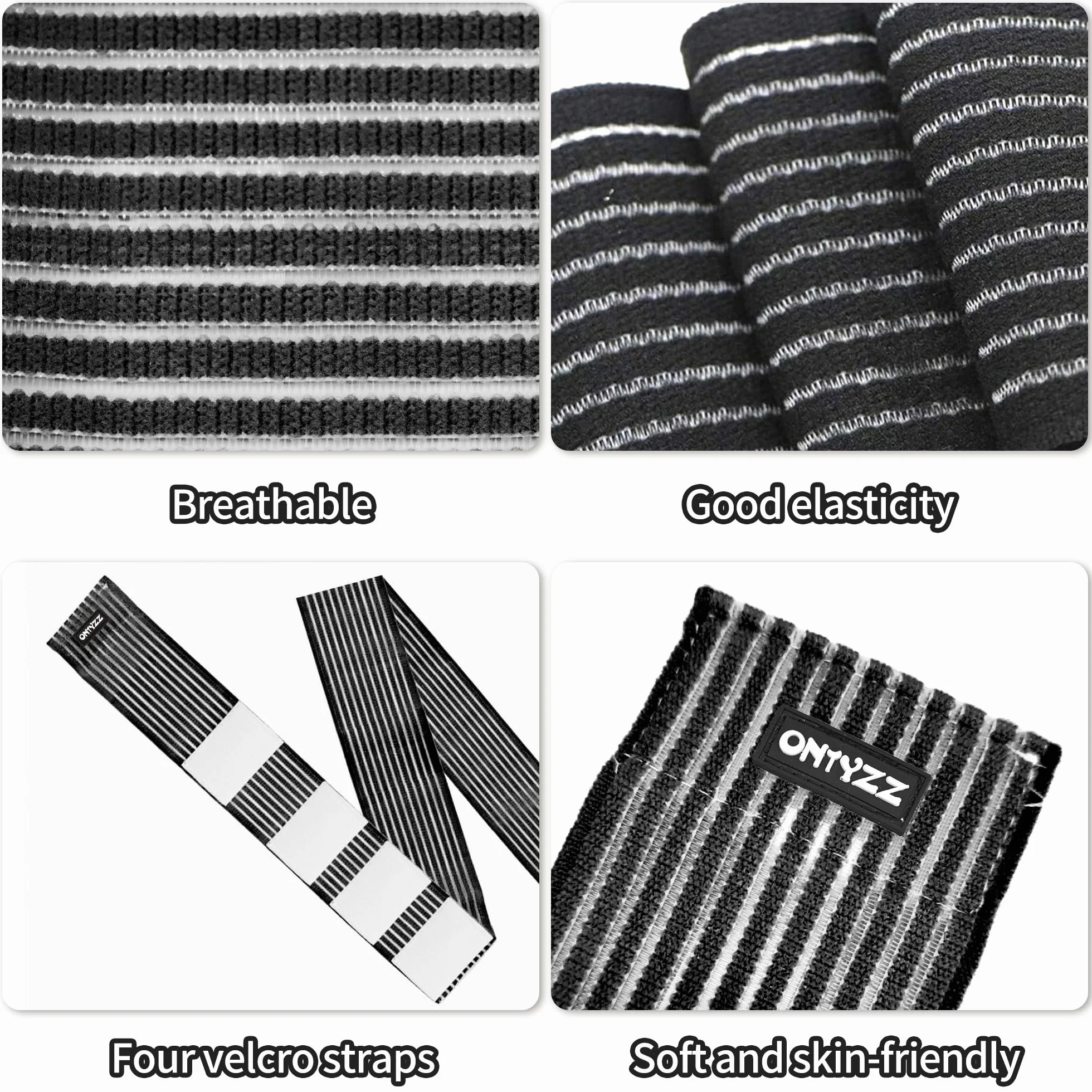 ONTYZZ Bandage du Genou Coude Support Veau Haute Élasticité Compression de la Cuisse Bandage du Poignet Attelle de Cheville pour Sport Gymnase Course S'accroupir Entraînement