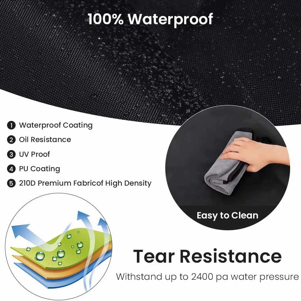 AOOWU Rond Housse De Protection Pour Braséros 80x80 Cm 210D Oxford Imperméable Résistant Aux UV