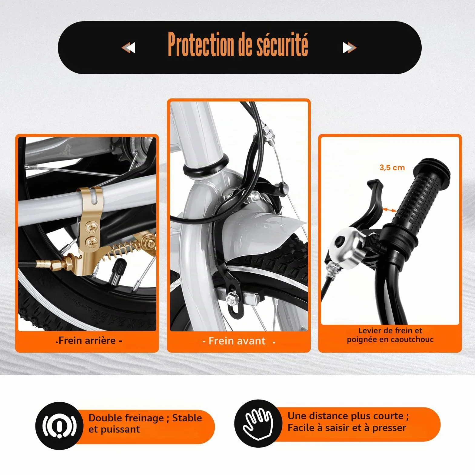 Vélo pour enfant de 3 à 6 ans avec roues stabilisatrices, cadre léger, conduite confortable