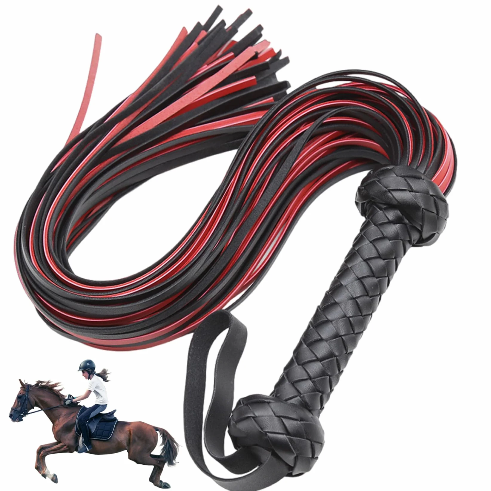 Cravache d'équitation, Fouet de Cheval en Simili Cuir pour l'équitation, fouets Doux et durables avec poignée Confortable pour l', fouets pour Costume de Cosplay