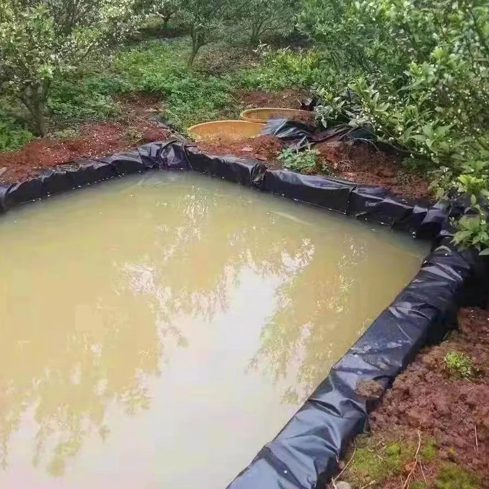 Bâche de bassin flexible polyéthylène haute densité Noir 0,5 mm 6x6 m jardin aquatique