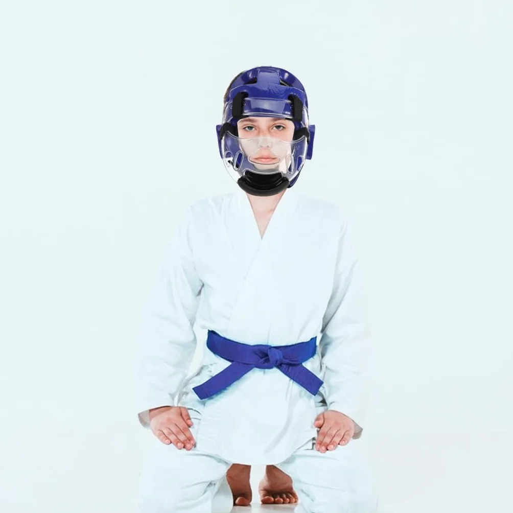 Casque avec Protection Complète du Visage pour Garçon et Filles Taekwondo Équipement de Combat Taekwondo et Ventilation Respirante pour Compétition et Arts Martiaux