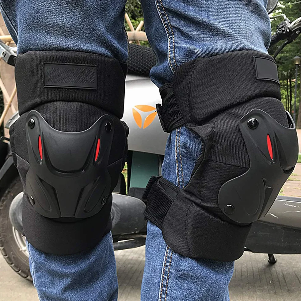 Protection des Genoux, 1 Paire de Genouillères Réglables et Ergonomiques pour Moto, Vélo, Planche à roulettes
