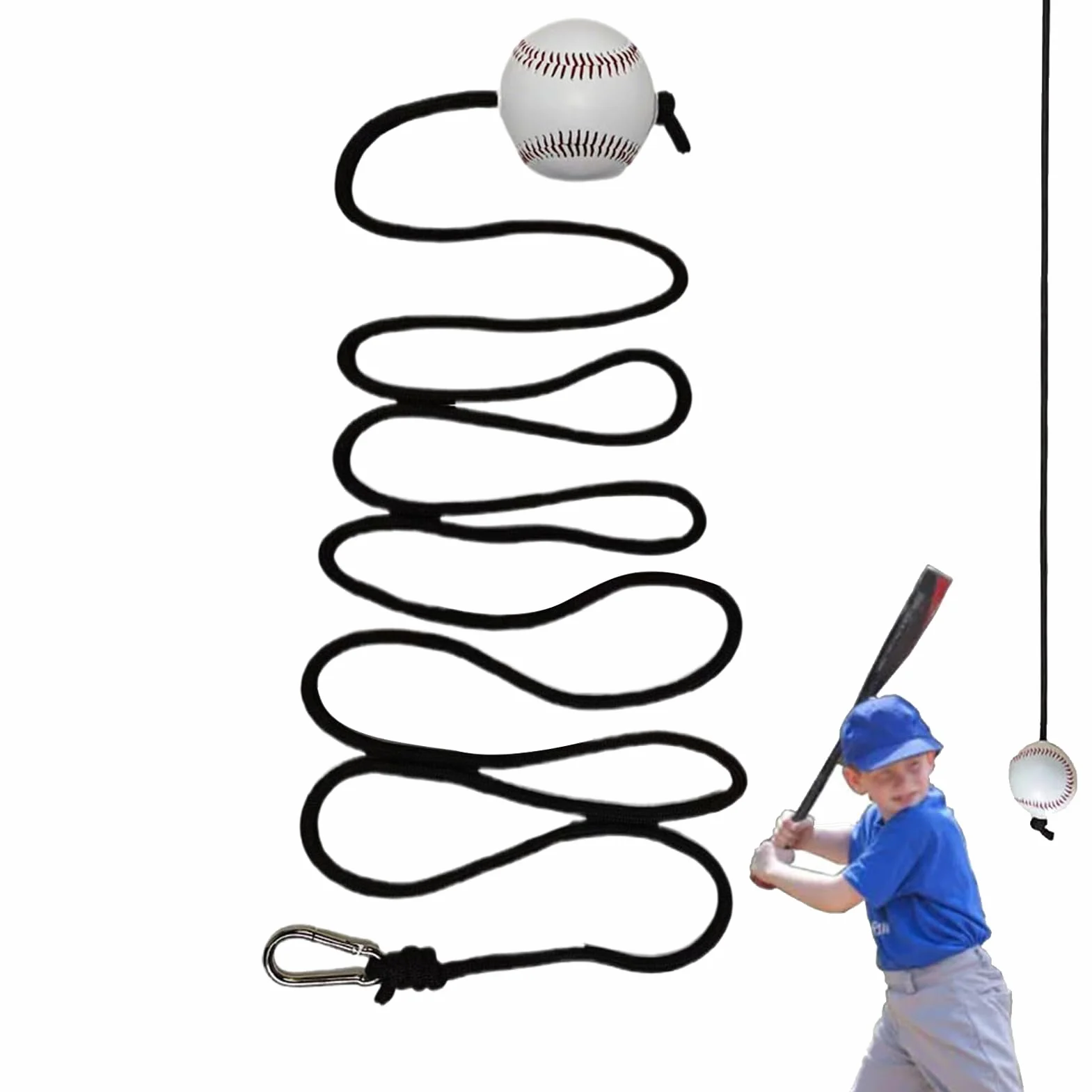 Entraîneur De Frappeur De Baseball - 300 Cm, R Softball Corde | Suspension, Équipement De Pratique Au Bâton | Améliorer La Précision De La Vitesse De Force pour Les Hommes Débutants Professionn