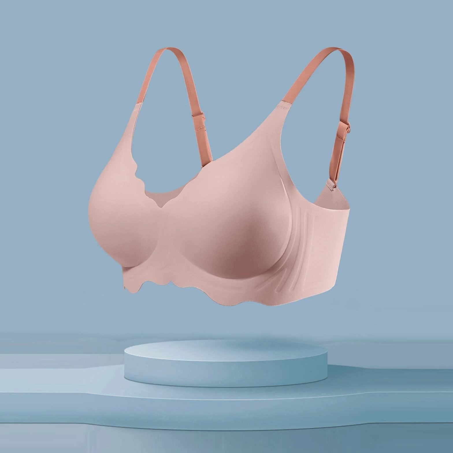 Soutien Gorge sans Armature Femme Coton Doux Respirant Tasse Goutte d'eau Rassemble Brassière