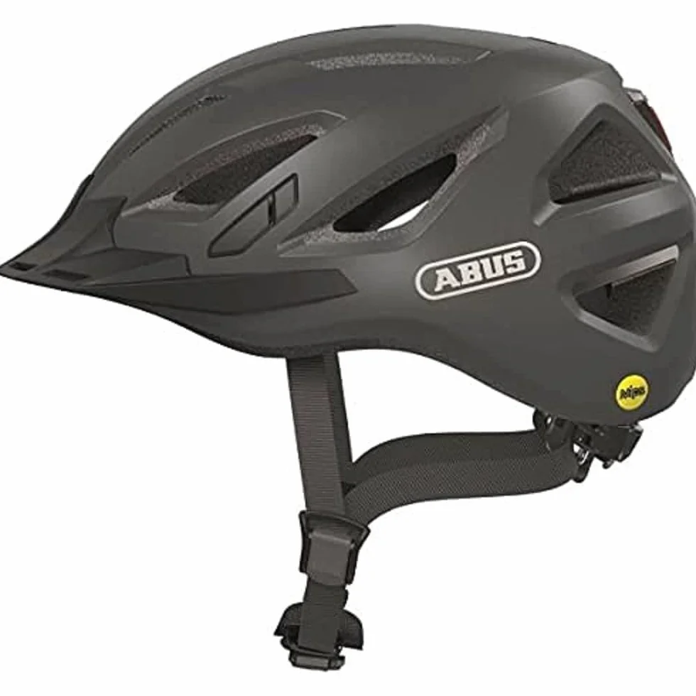 ABUS Casque de ville Urban-I 3.0 MIPS - casque de vélo avec protection contre les chocs, feu arrière, visière et fermeture magnétique - pour femmes et hommes