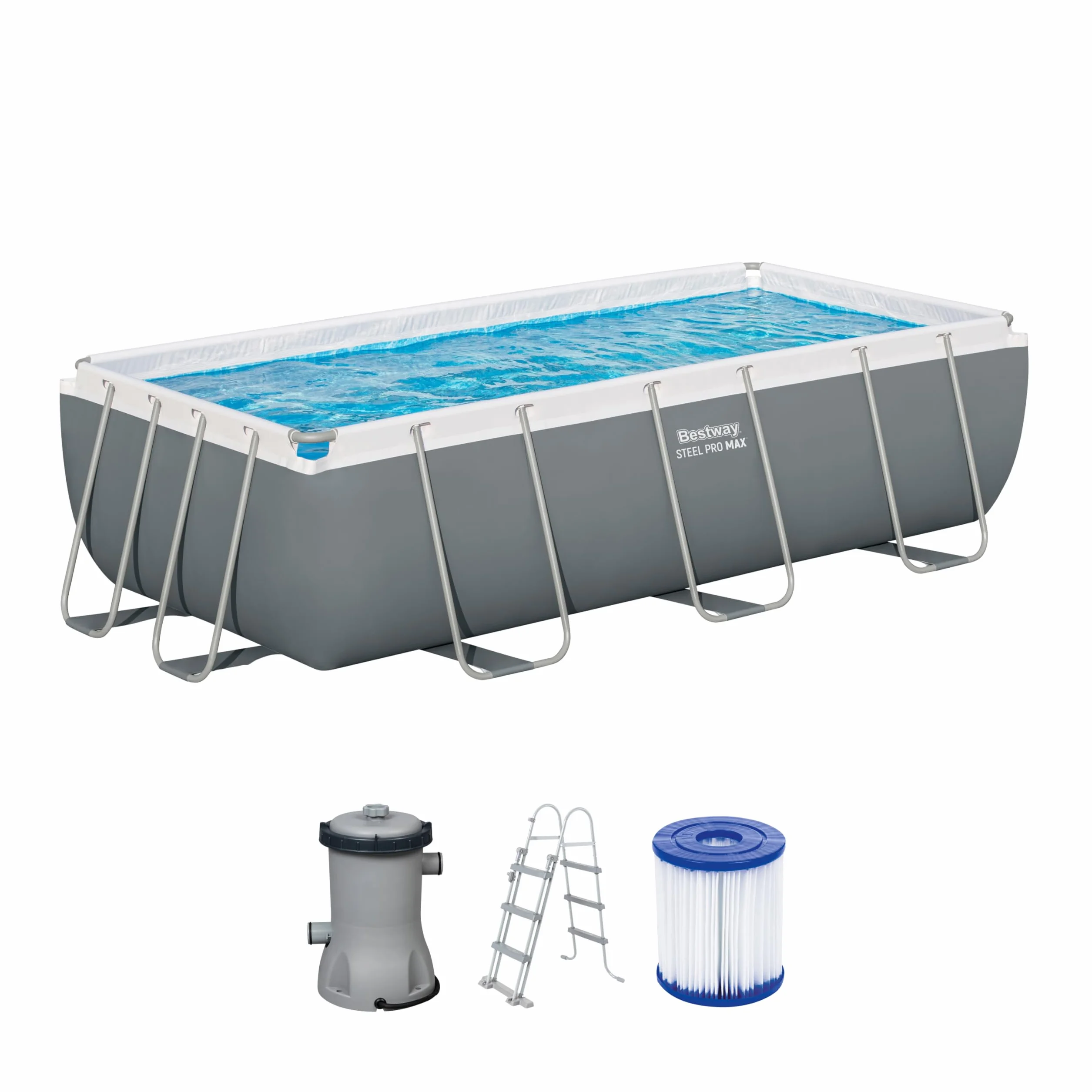 Bestway Steel Pro Max Kit Piscine Hors Sol 404 x 201 x 100 cm Gris