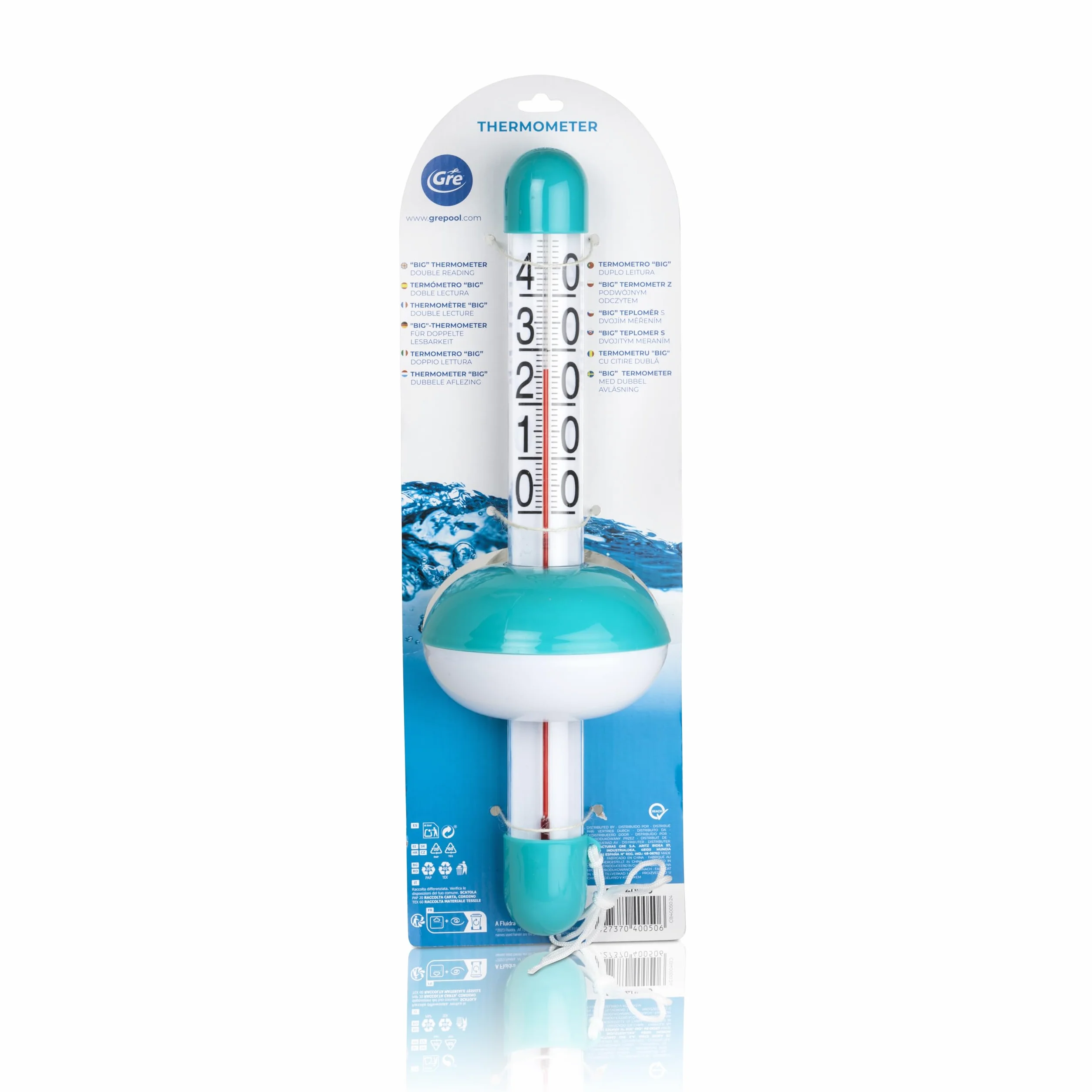 Grand Thermomètre Flottant pour Piscine Celsius Gre 40050