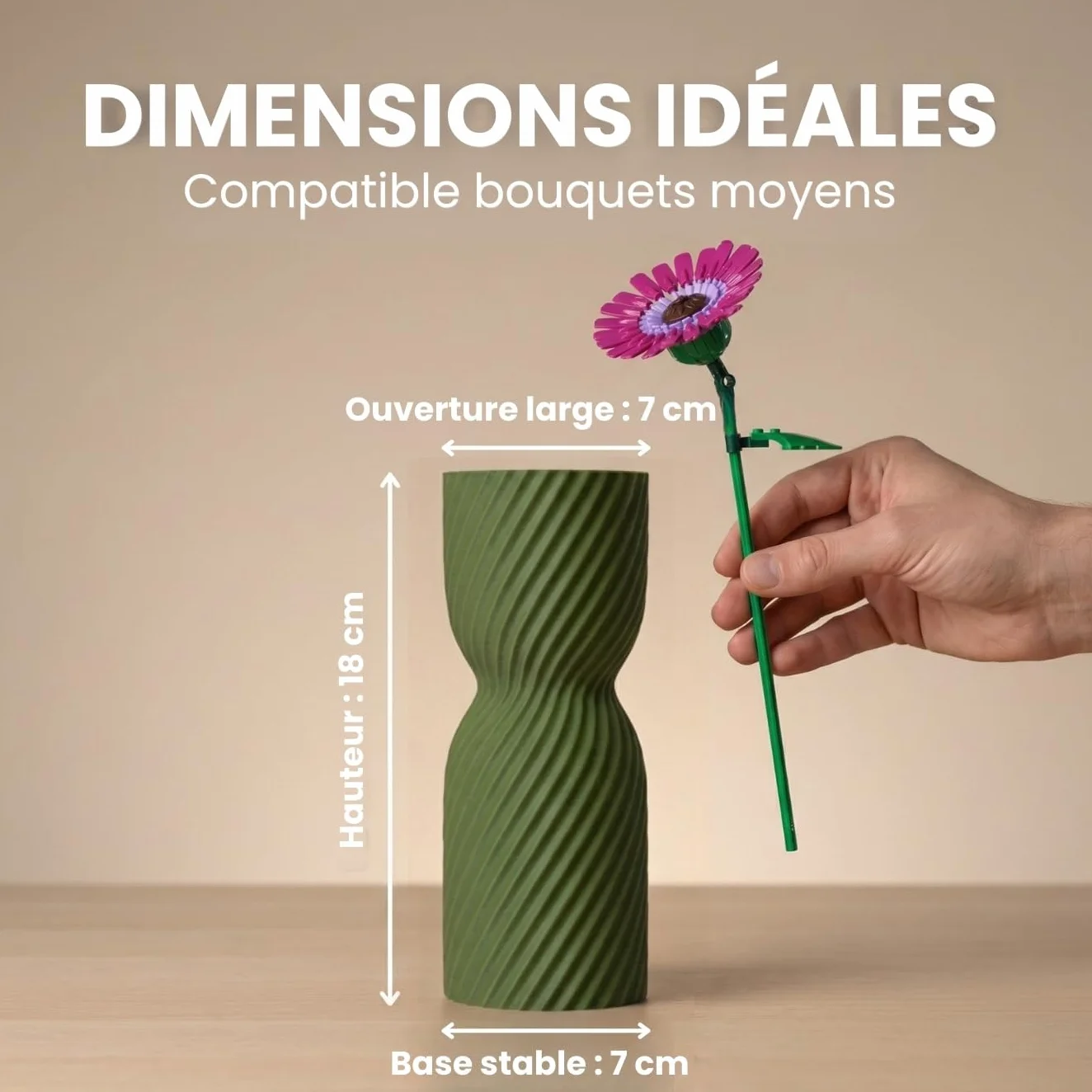 Vase pour Fleur Lego, Vase décoratif Lego Fleurs, Fabriqué en France