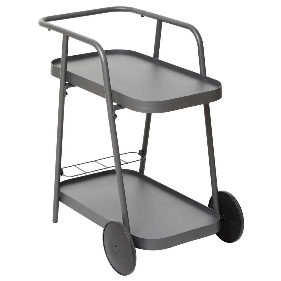 Hespéride Desserte de Jardin 2 Étages Easiness Graphite Aluminium Anti-Rouille Mobilier Extérieur