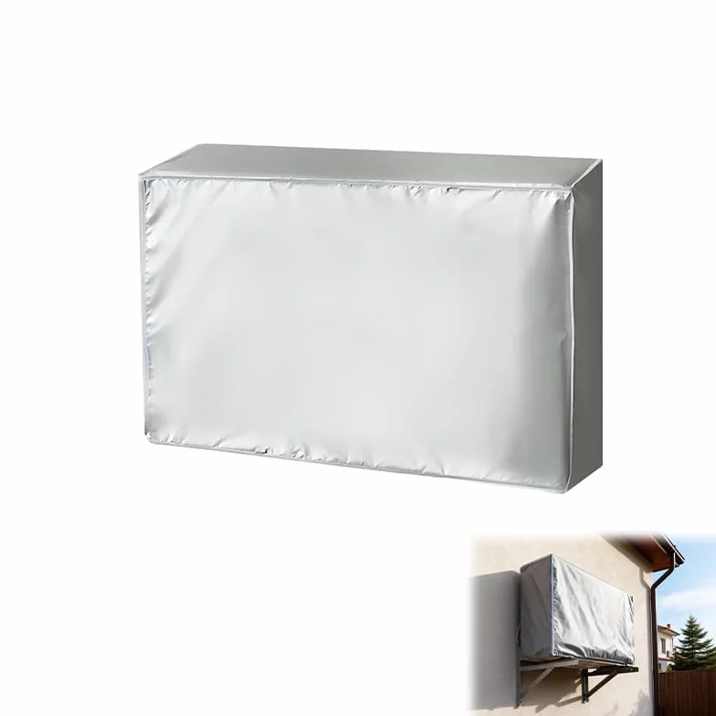 Housse de Climatiseur Extérieur Imperméable Anti Poussière Polyester Durable Gris 80 x 30 x 57 cm