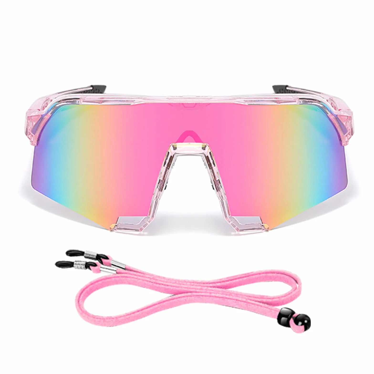 Lunette De Vitesse, Lunette Vitesse De Sport pour Femme Homme, Road Bike Glasses pour Velo Cyclisme Moto Conduite Baseball Alpinisme Running Pêche UV400 Protection, Rose