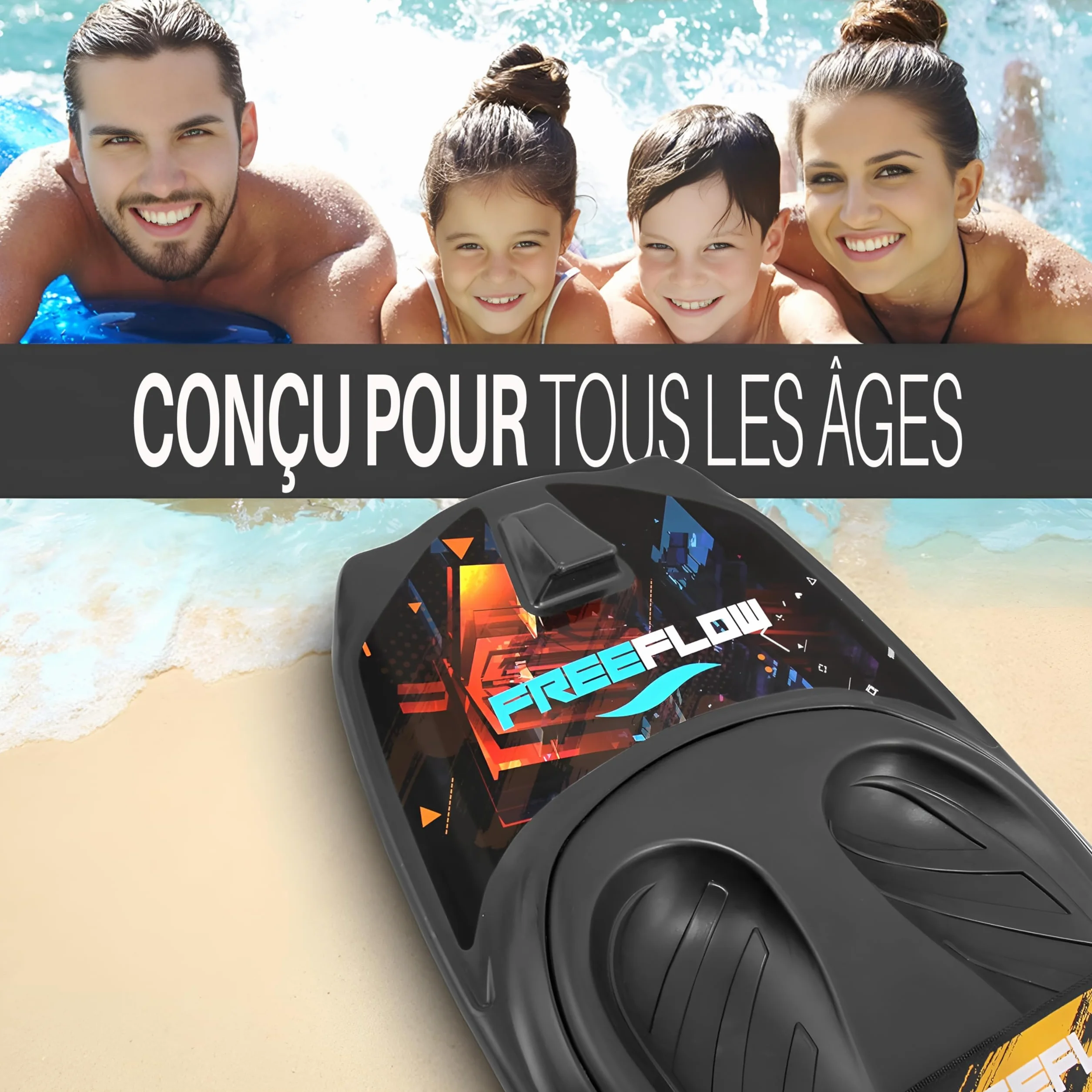 Serenelife Planche à Genoux pour Sports Nautiques , avec Crochet pour Enfants et Adultes, Planche à Genoux avec Sangle pour Bateau, Ski Nautique, Bodyboard, Surf