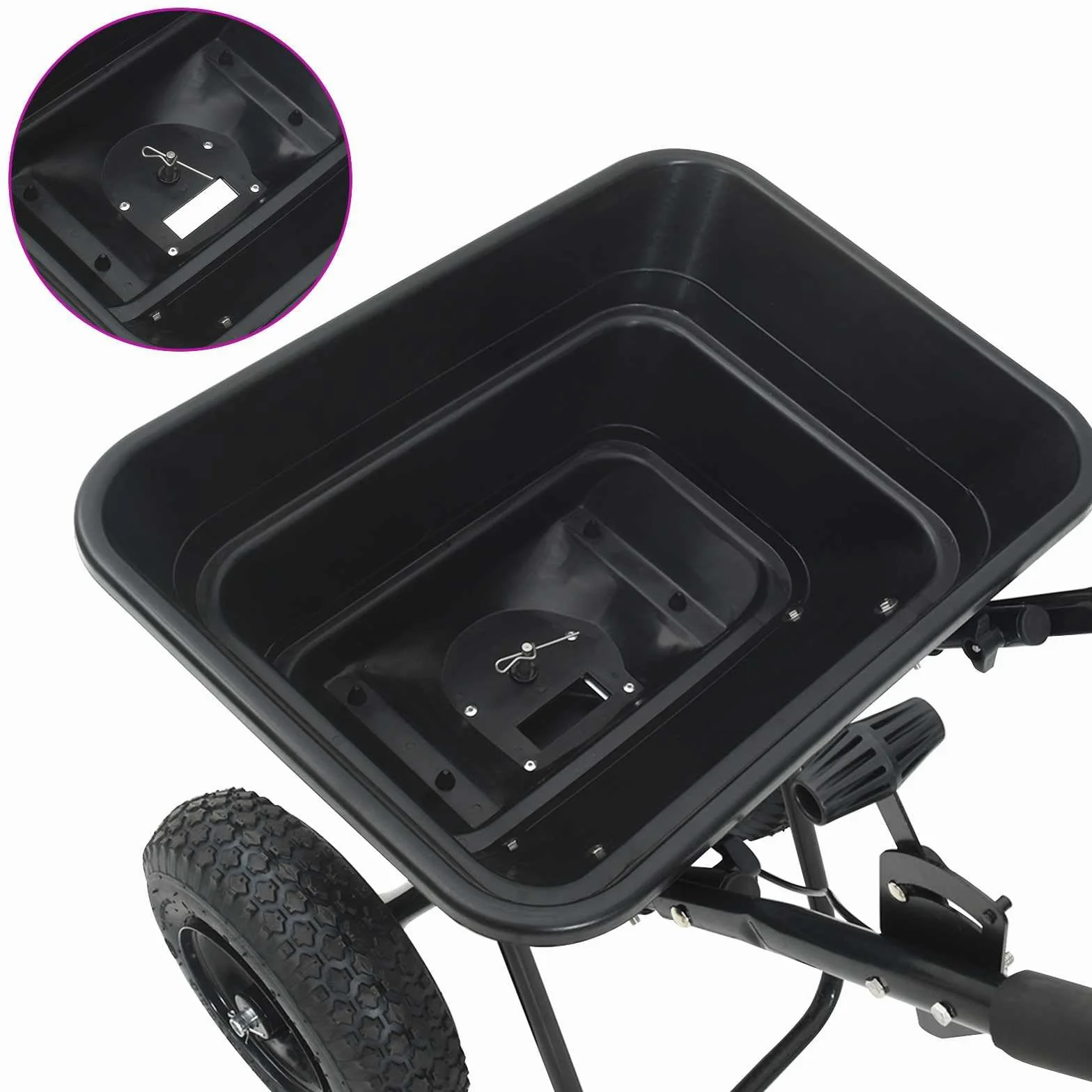 vidaXL Épandeur Noir 53 x 81,5 x 78 cm PVC Acier Épandeur à Gazon Outil Pro semences Jardinage extérieur