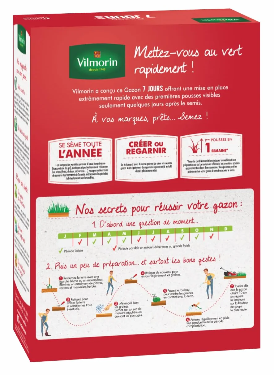 Vilmorin Gazon 7 Jours, 1 kg