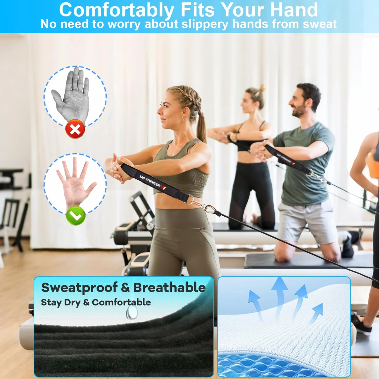 2 Pièces Sangles De Pilates, Sangle Musculation à Double Boucle, Épaisseur Confortable Avec Anneau En d, pour Bande De Resistance Musculation, Entraînement à Domicile, Sangle De Tirage