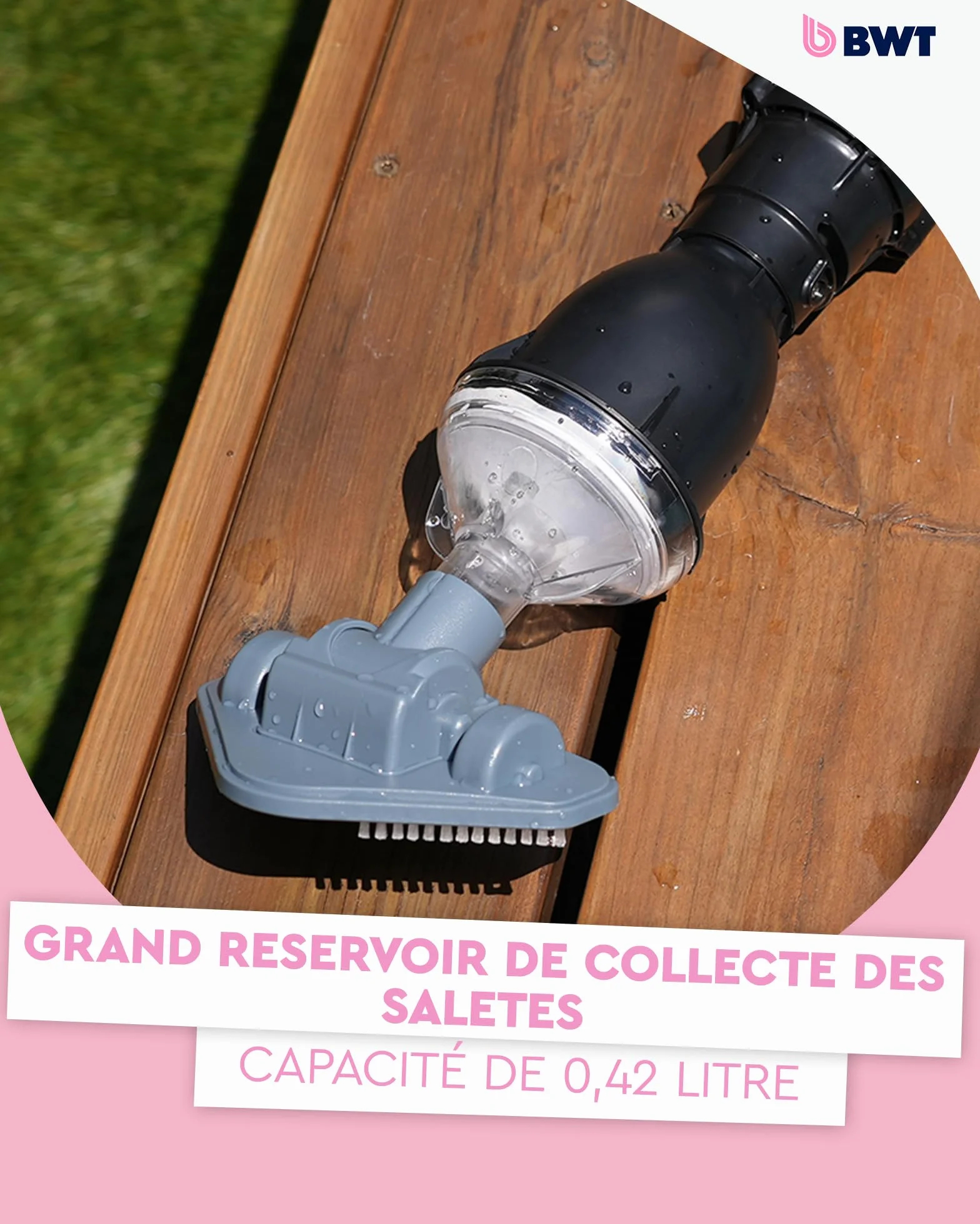 BWT Aspirateur Piscine FSA200 sans Fil Robot Compact Sol et Parois Spa Hors Sol Puissant Grande Autonomie