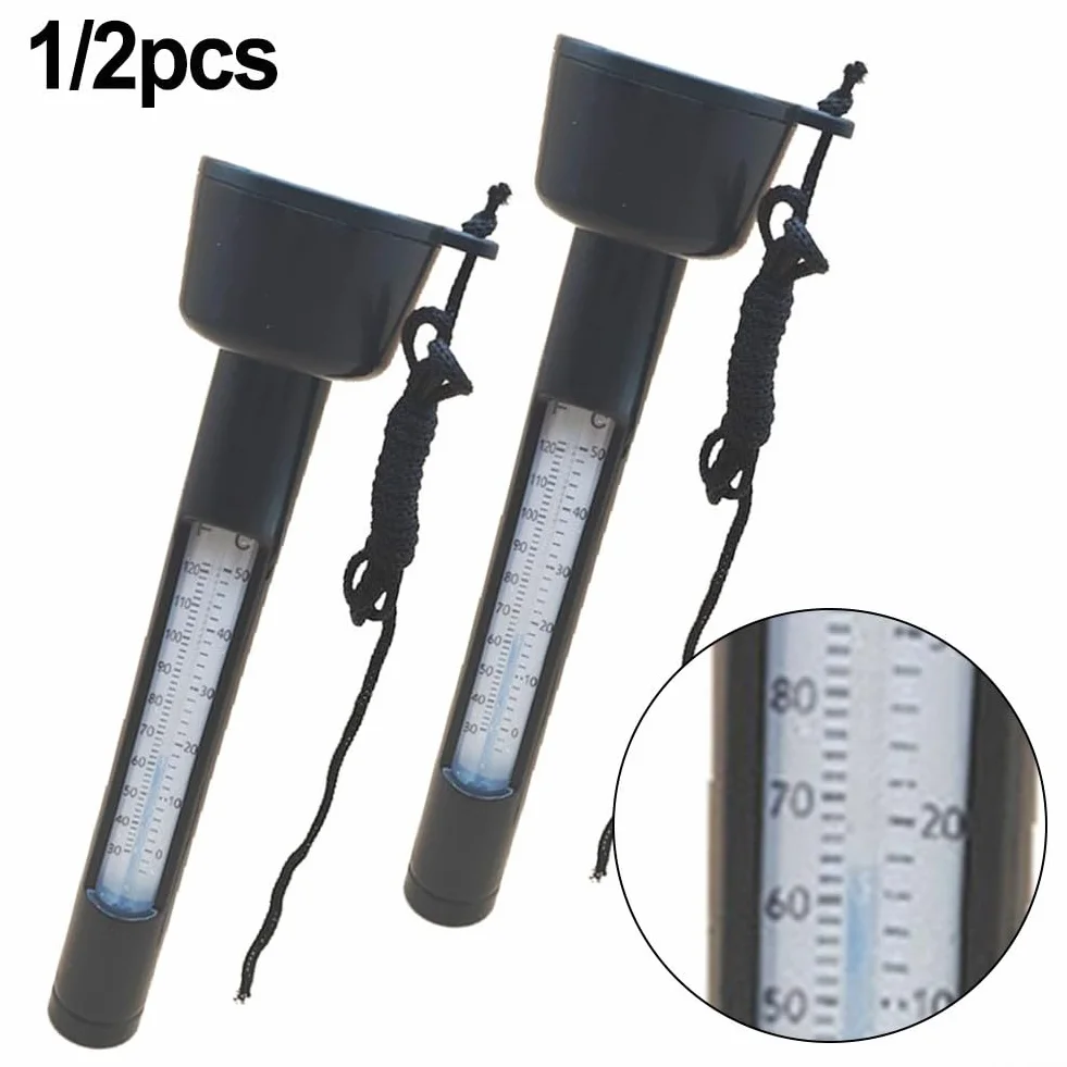 Thermomètres flottants pour piscine, spa, aquarium, lot de 2, noir, ABS