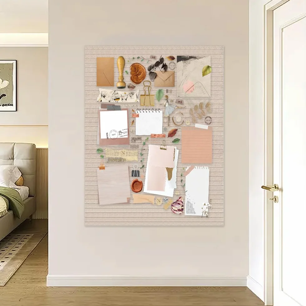 Tableau d'affichage en feutre autocollant 60 x 40 cm Pliable Chameau
