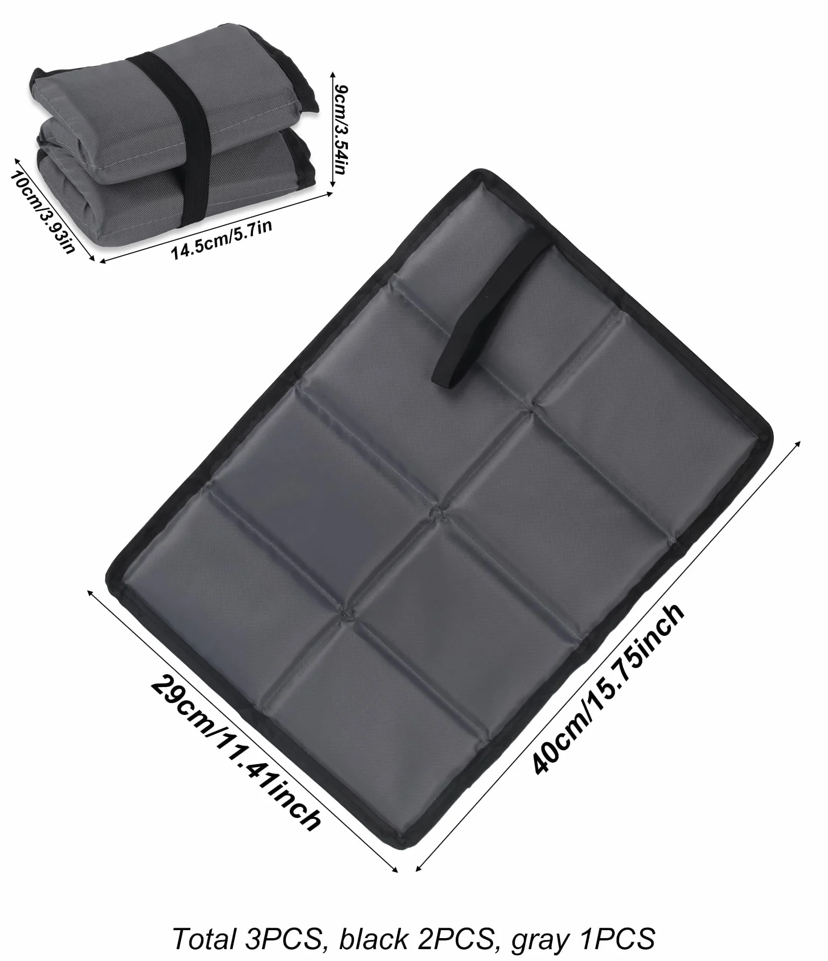 2 Pcs Coussins de Siège Pliables, Tapis de Sol Camping Pliable, Coussin de Siège Pliable Extérieur, Coussin de Chaise de Voyage Portable thermique Oxford, Coussins de Camping Randonnée Picnic