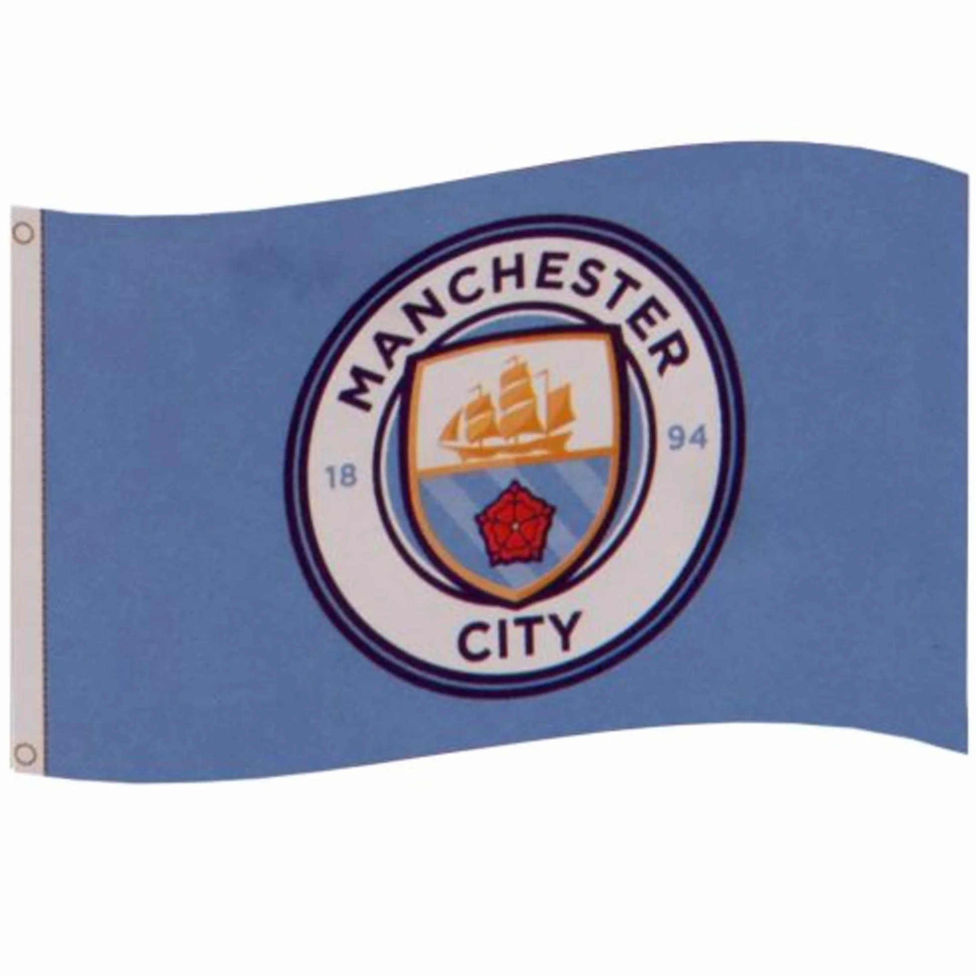 Manchester City Drapeau du club Manchester City FC (CC) - Bleu - 152,4 x 91,44 cm