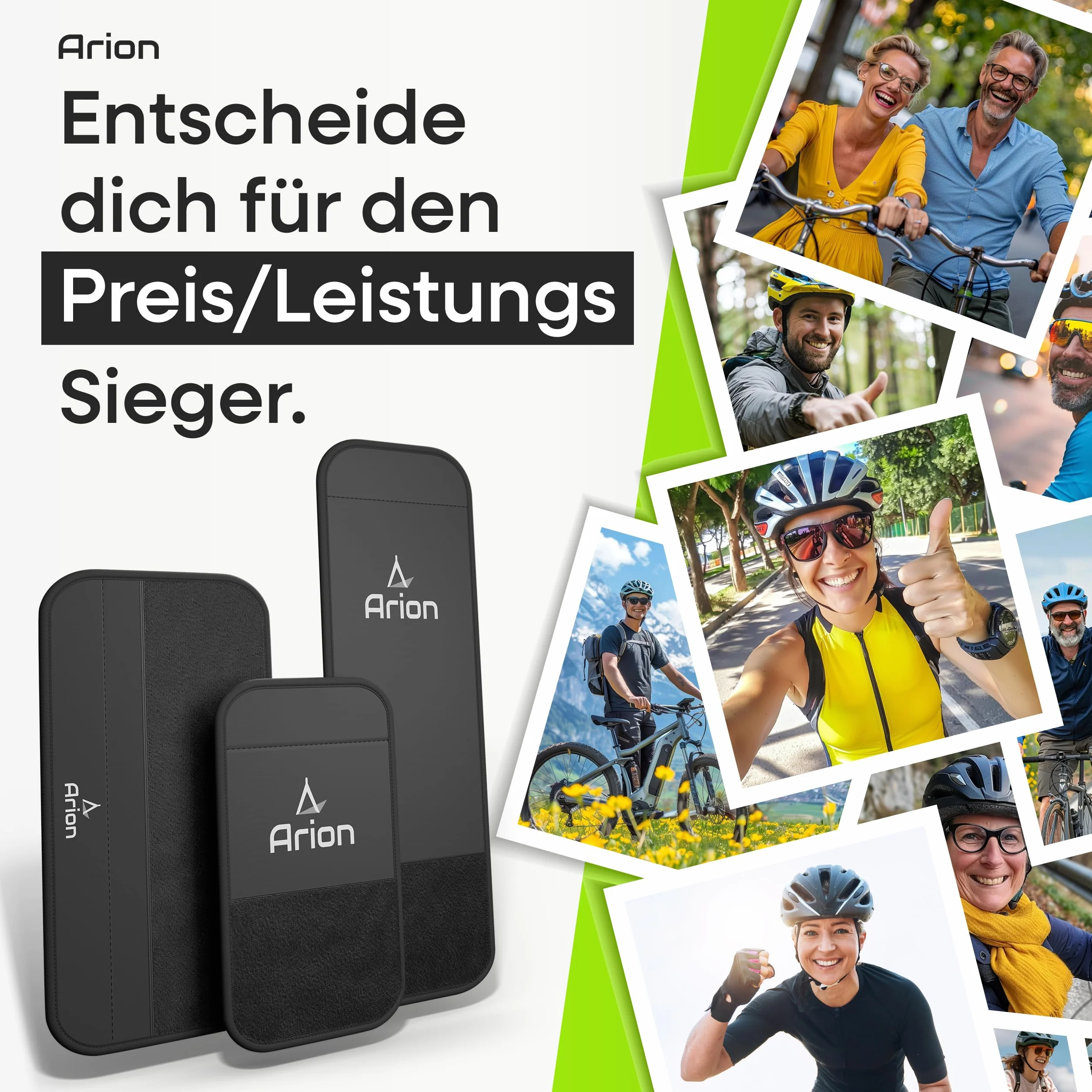 Arion Lot de 3 protections de cadre de vélo I Protection de transport compatible avec porte-vélos Thule I Cadre de protection en carbone I Remorque de vélo électrique Accessoires I Fixation